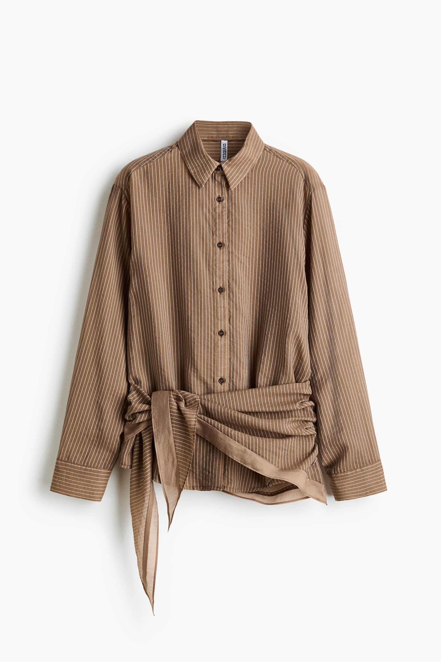 Scarf-detail shirt - Dark beige/Pinstriped/Black/Pinstriped/Light blue/Striped