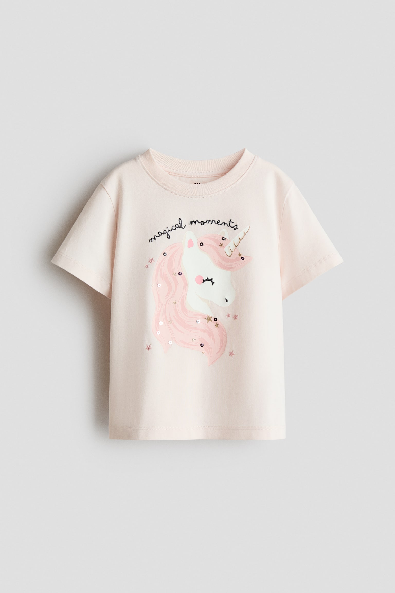 T-Shirt mit Motiv - Puderrosa/Einhorn/Weiss/Erdbeeren/Cremefarben/Leopardenprint/Marineblau/Rosa/Erdbeere/Cremefarben/Schleifen/Hellrosa/Herzen/Hellrosa/Kirschen/Weiss/Blumen/Cremefarben/Ciao