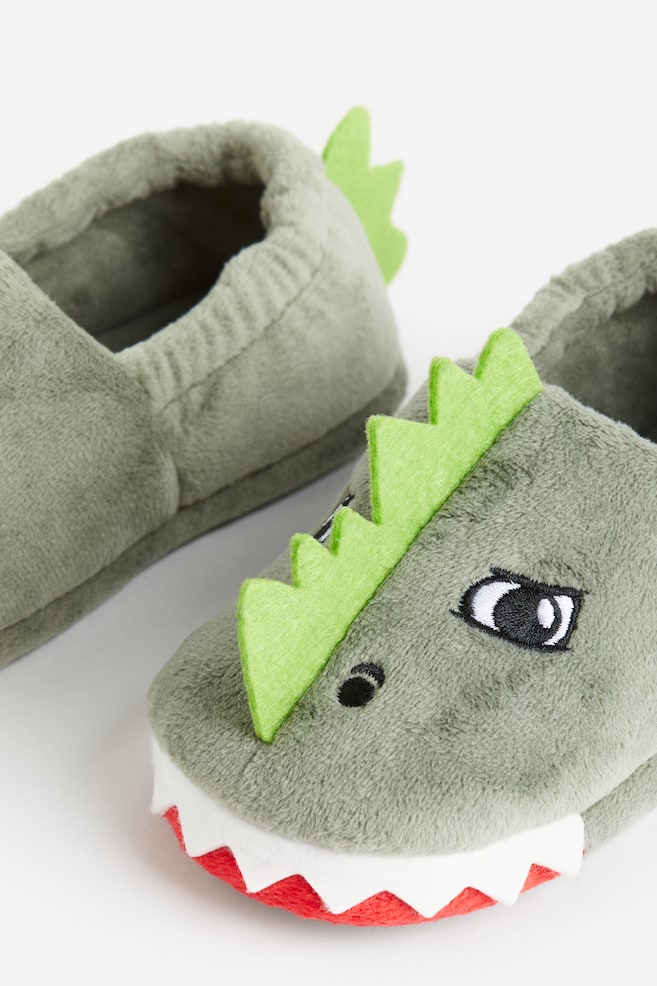 Soft slippers - Light green/Dinosaur - 4