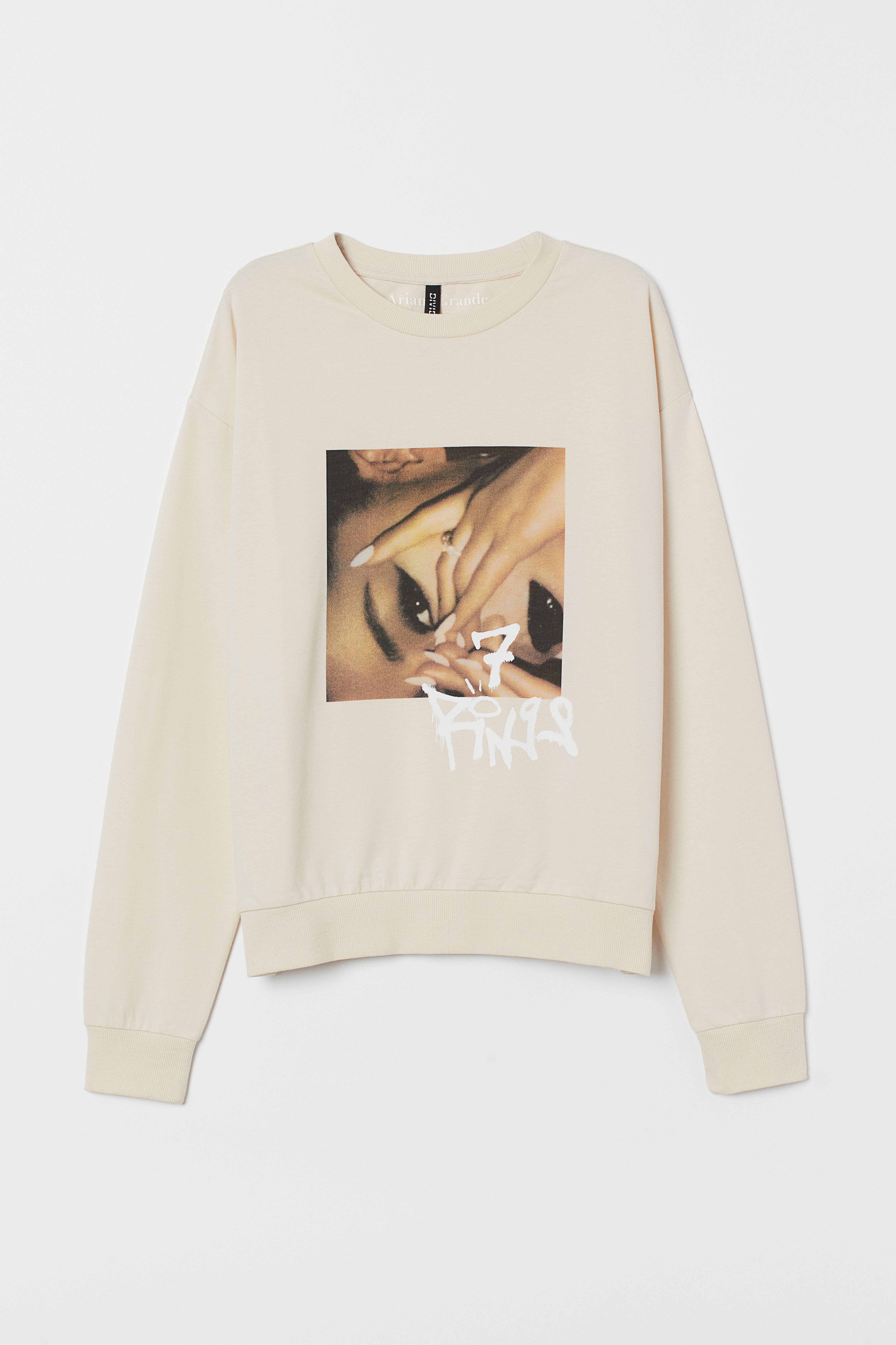 Sweatshirt mit Druck Puderbeige Ariana Grande Ladies H M DE