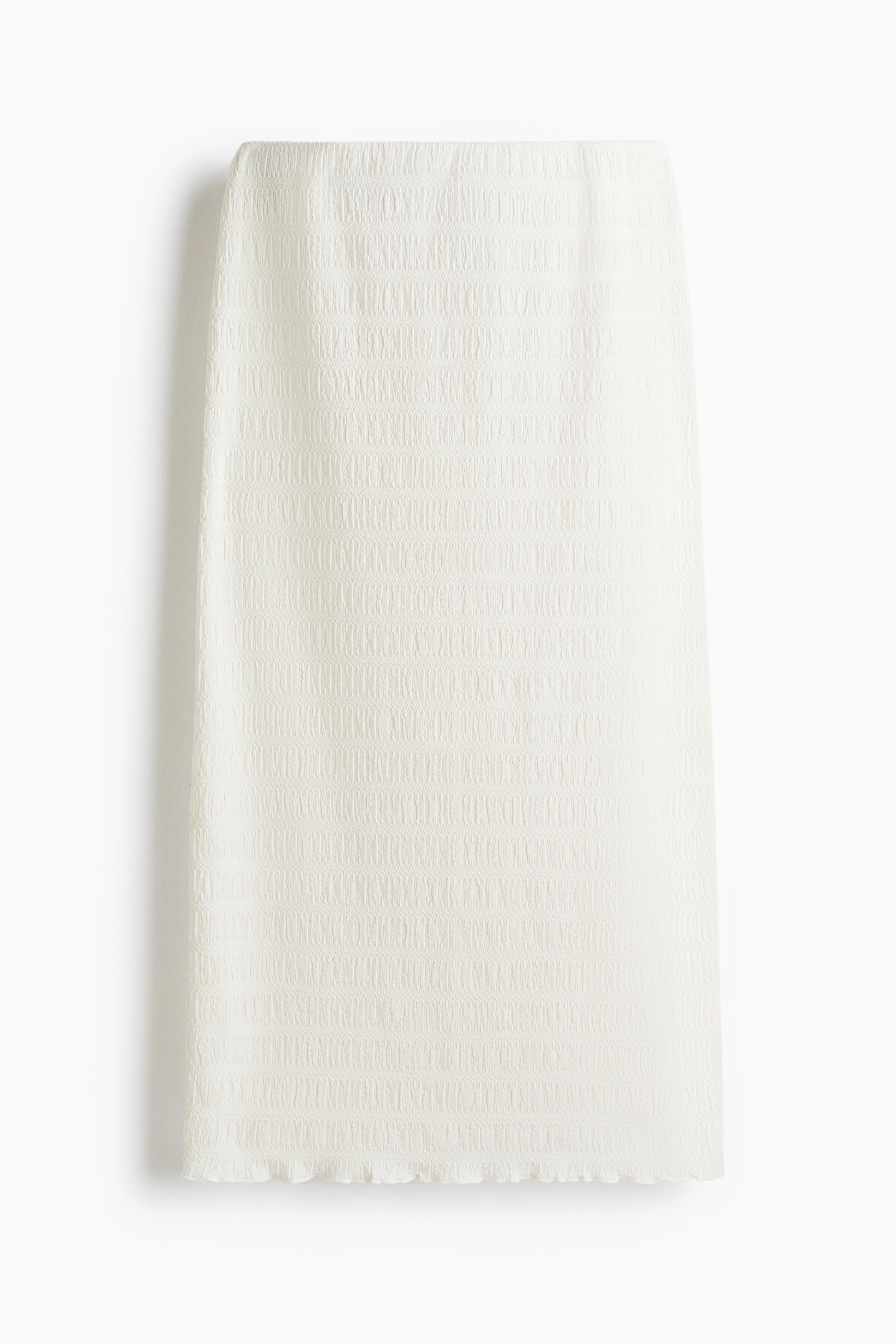 Smocked skirt - White/Dark brown/Olive green