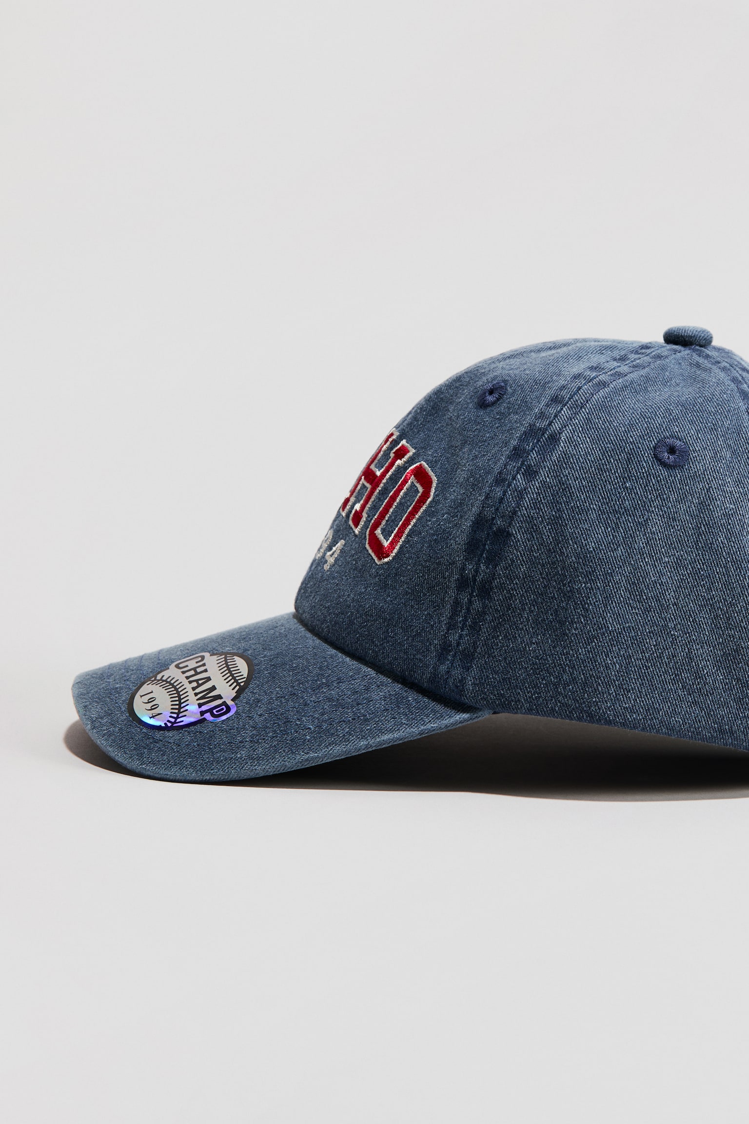 כובע מצחייה מכותנה עם מוטיב - כחול ג'ינס/SoHo - 4