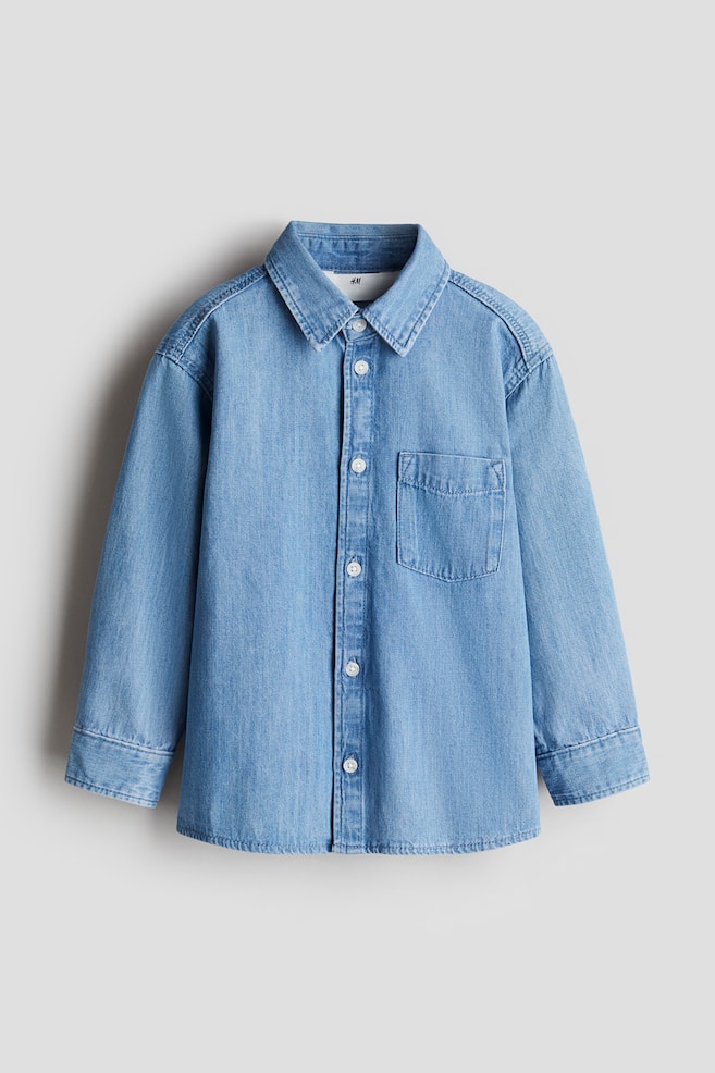 Cotton denim shirt - Denim blue - 1