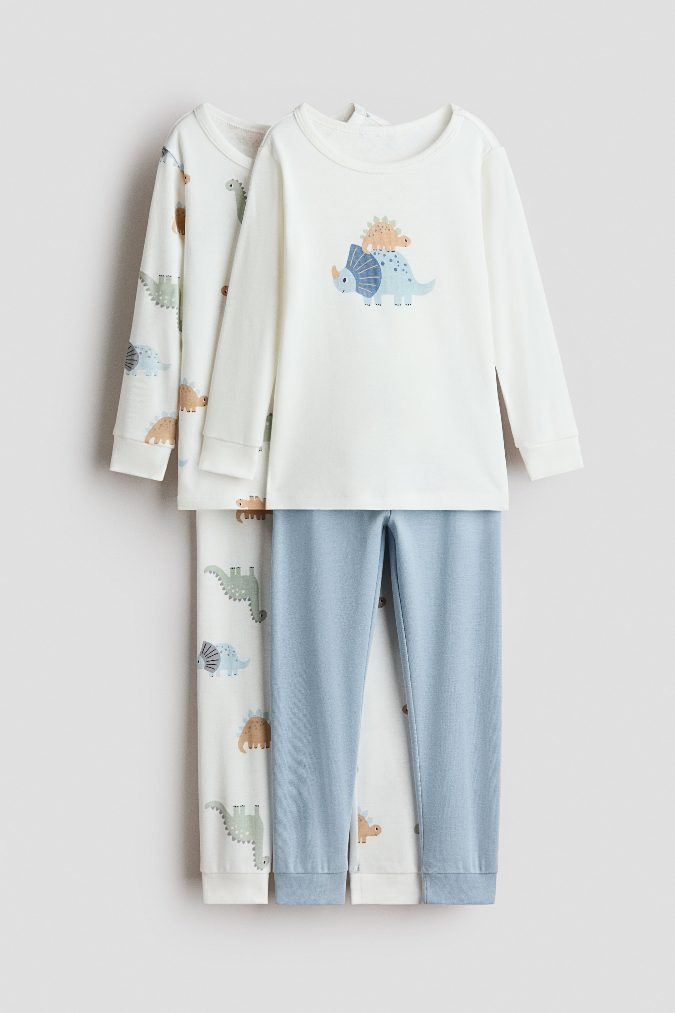 View larger image: 2-pack Snug Fit Cotton Pajamas - White/dinosaurs - Kids | H&M US 1