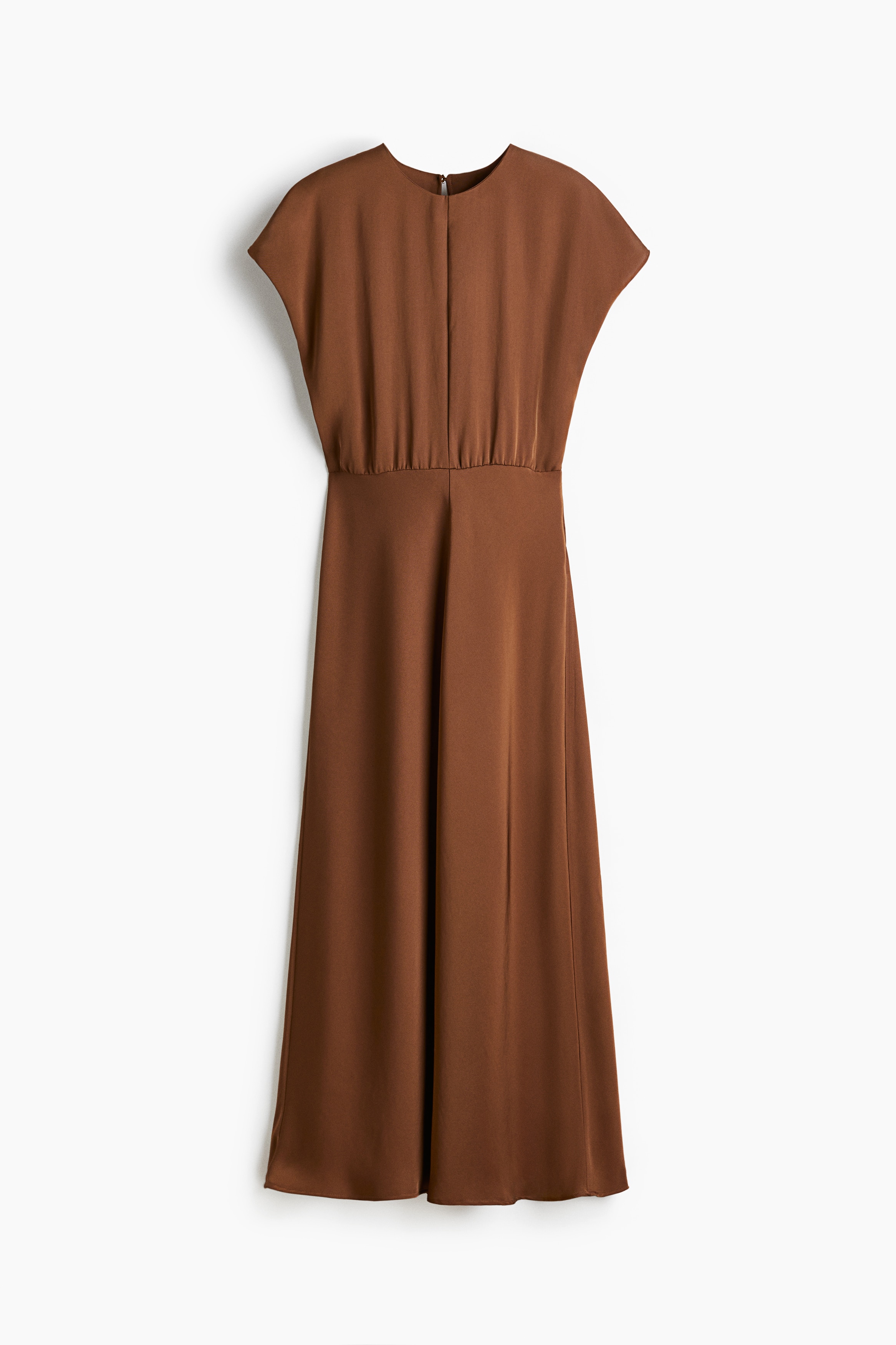 Cap-sleeved satin dress