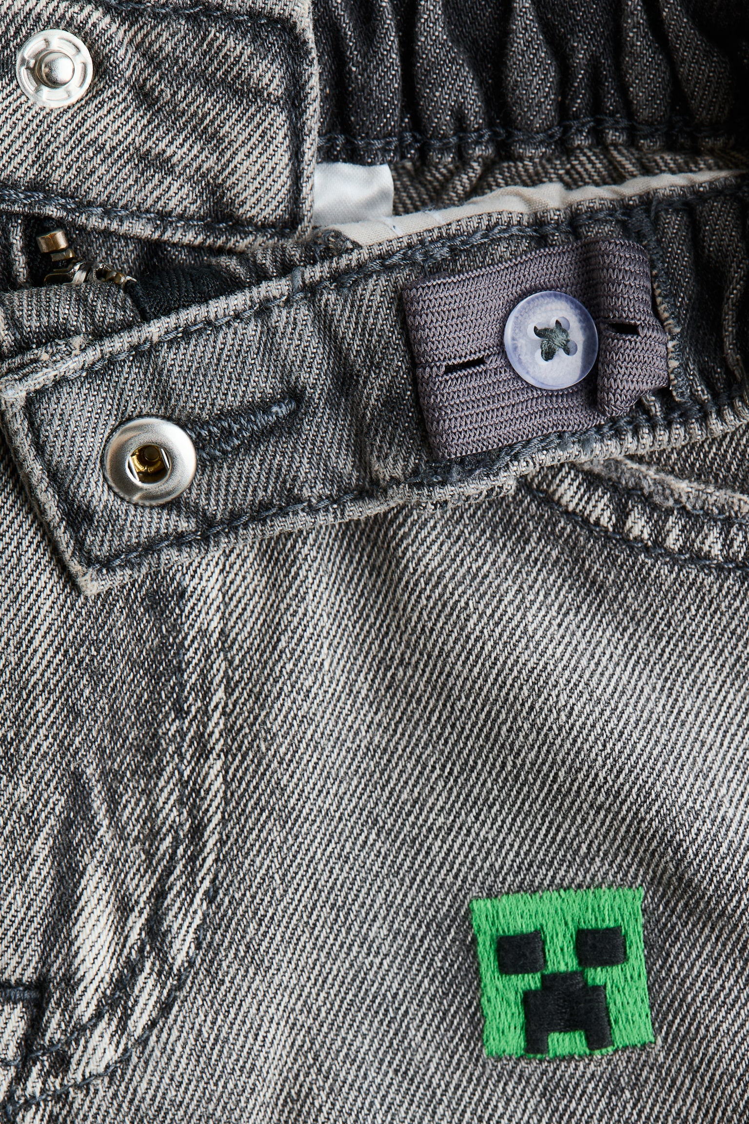 Quần jean in hình Regular Fit - Màu xám denim/Minecraft - 2