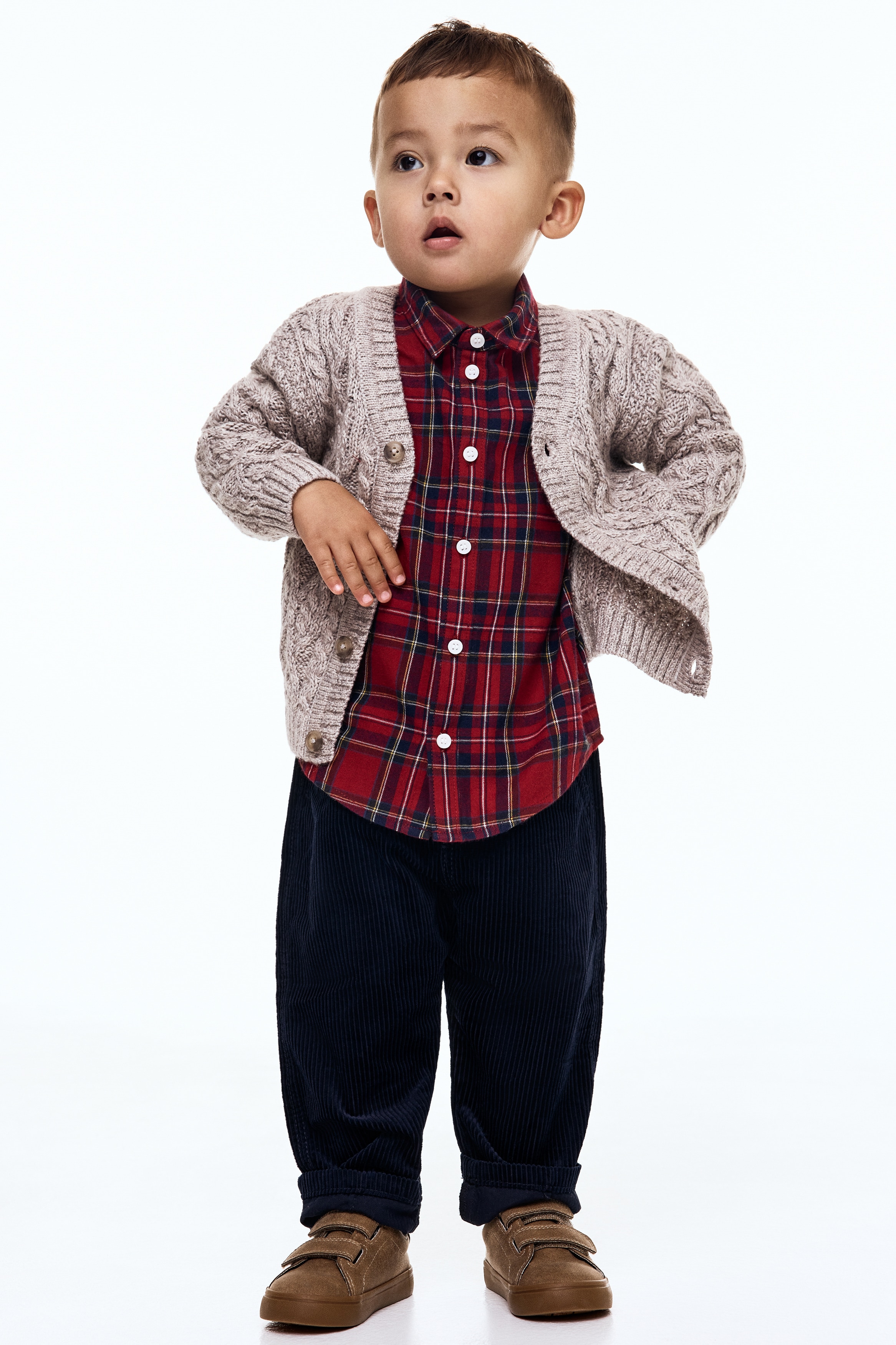 Gilet en maille torsadée - Beige clair