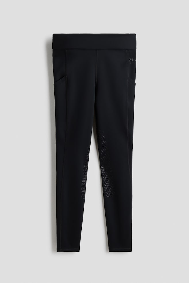 Reitleggings mit Kniebesatz - Schwarz/Marineblau - 1