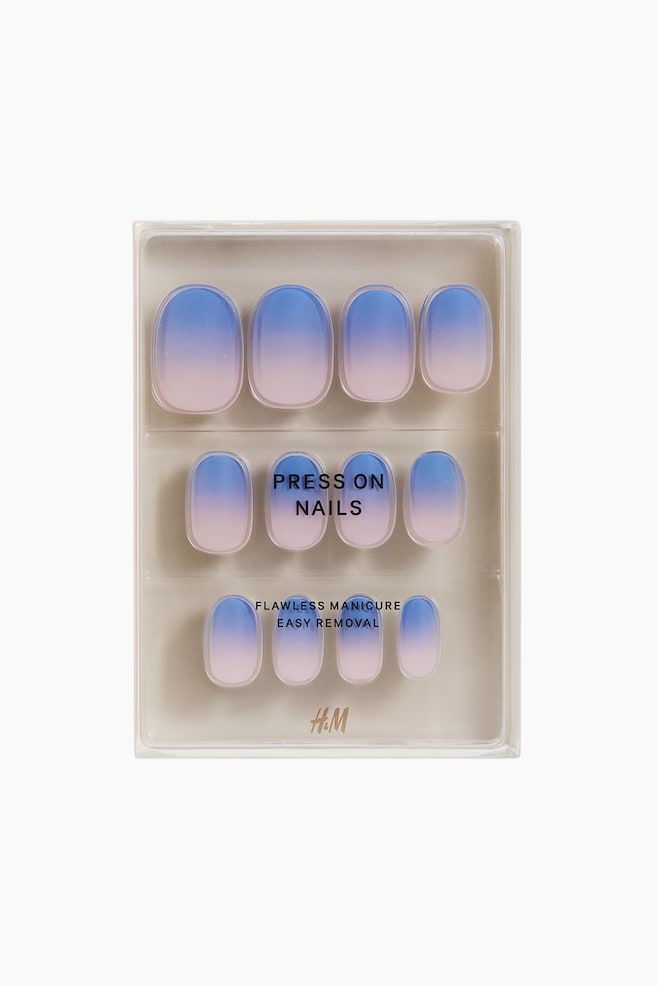 Press-on Nails - Lavender Haze/Fierce Tips/Chuckle Charms/Black Purple Glitter/Fairy Floss/Amethyst Allure/Blue Aura/Tangerine Twist/Red Glitter/Ombré Royale/Fruity French Tip/Petal Perfection/A French Favourite - 1