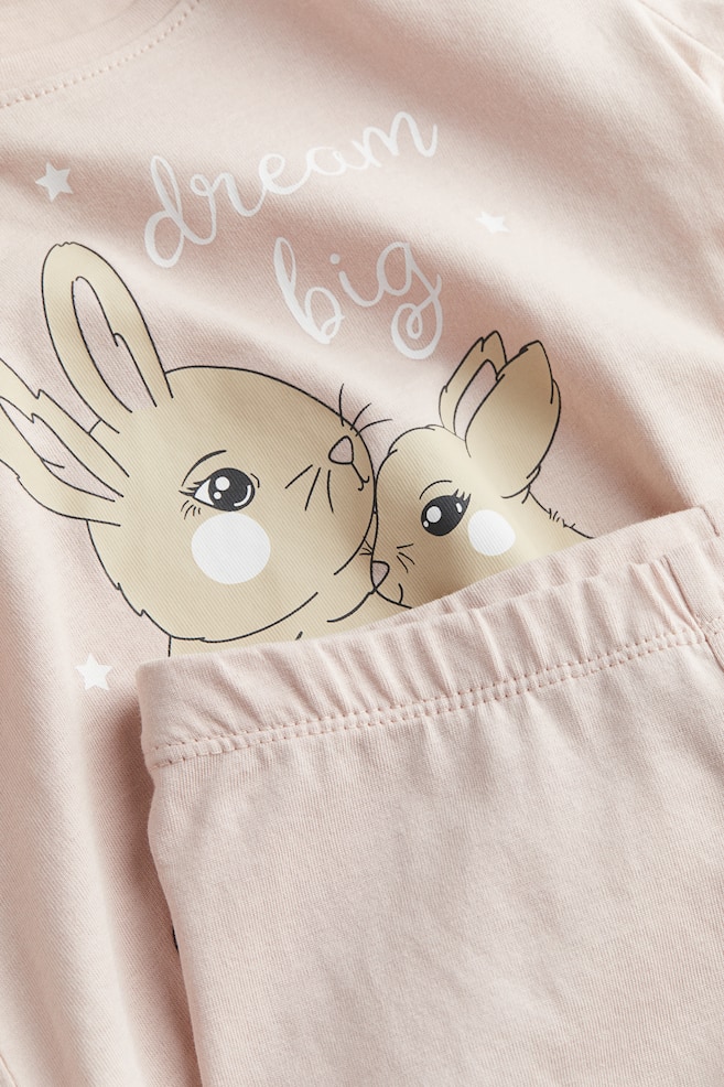 Pyjama en jersey de coton - Rose ancien clair/lapins/Violet clair/licorne/Rose foncé/cœurs - 2