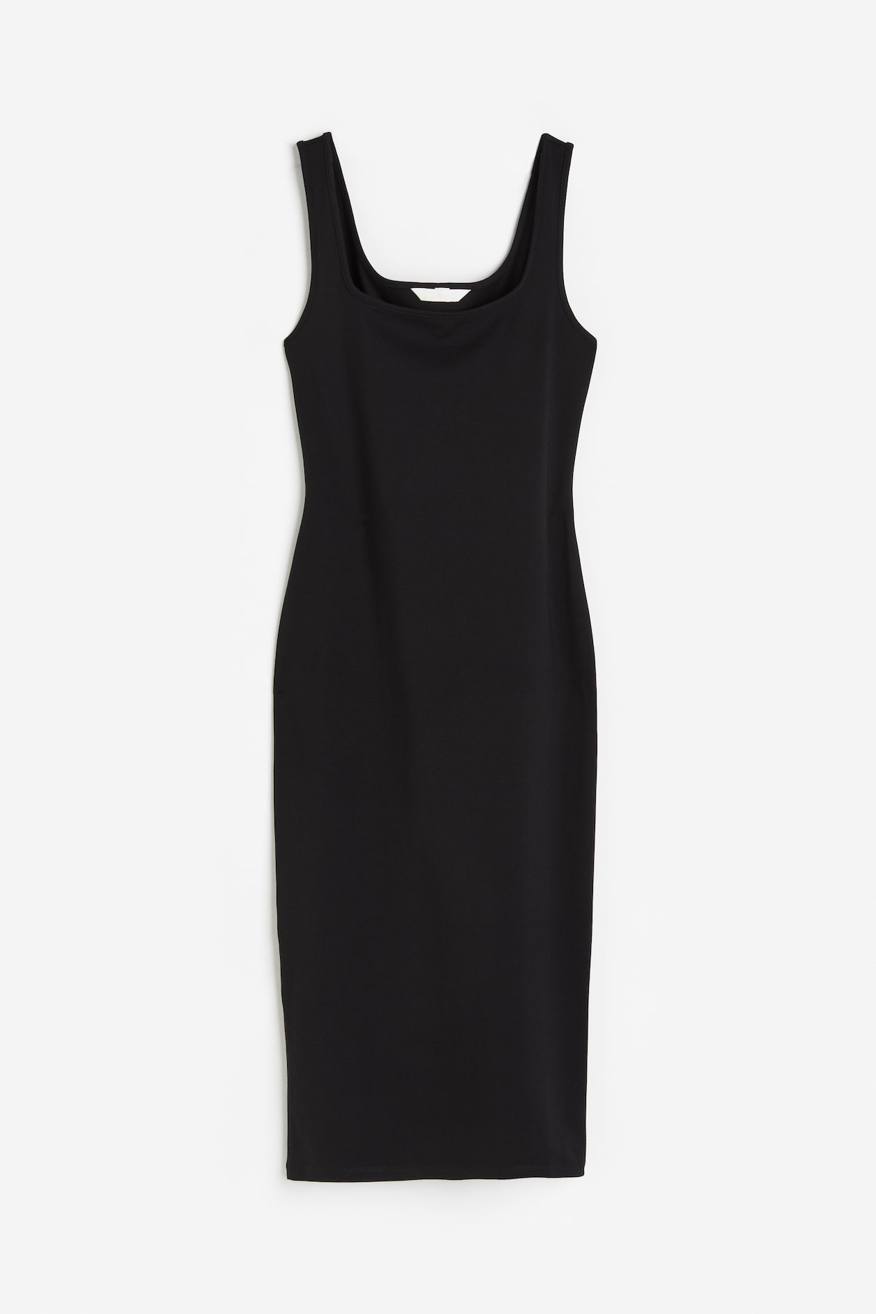 Jersey Bodycon Dress - Low-cut Neckline - Sleeveless - Black - Ladies ...