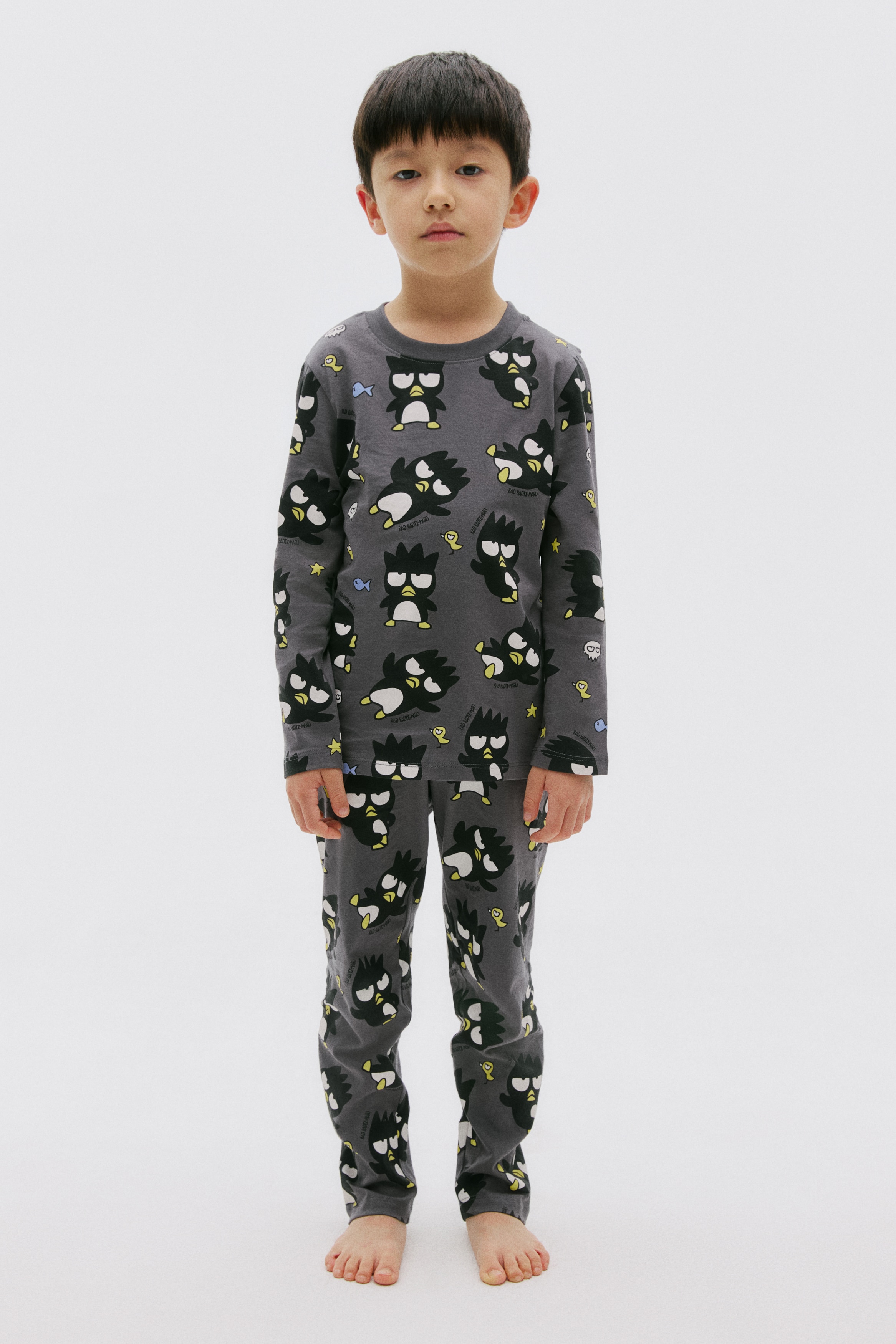 プリントコットンパジャマ - ダークグレー／バッドばつ丸/ホワイト／ポチャッコ