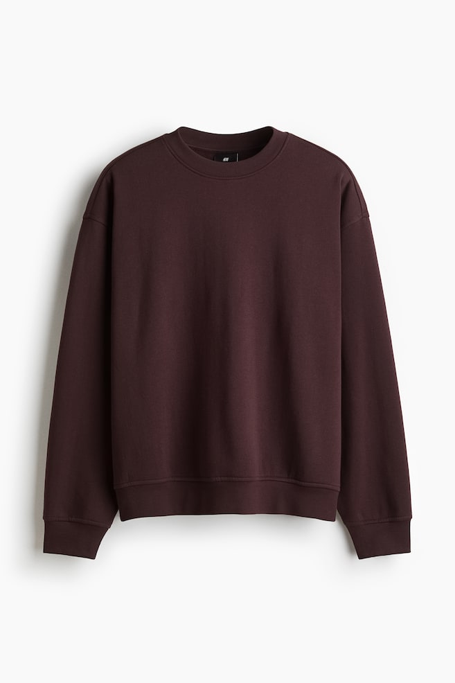 Sweatshirt in Loose Fit - Pflaumenlila/Dunkelgrau/Braun/Mattblau/Mattes Khakigrün/Grün/Grün/Dunkelblau/Schwarz/Graumeliert/Cremefarben - 1