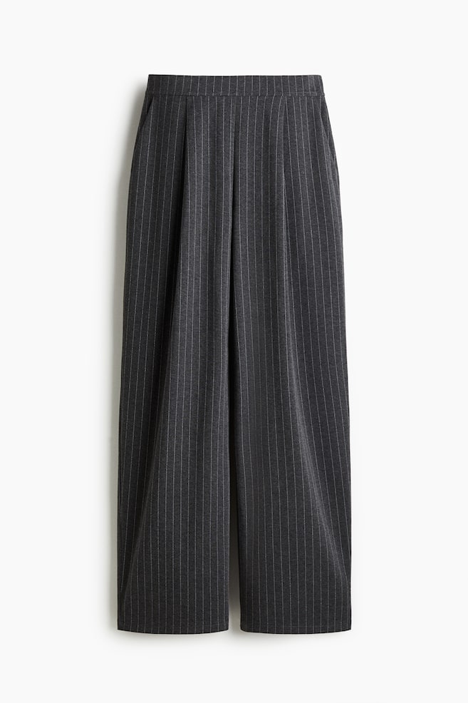 Wide-Leg Pants - Dark gray melange/pinstriped/Dark brown/Black/Taupe melange - 1