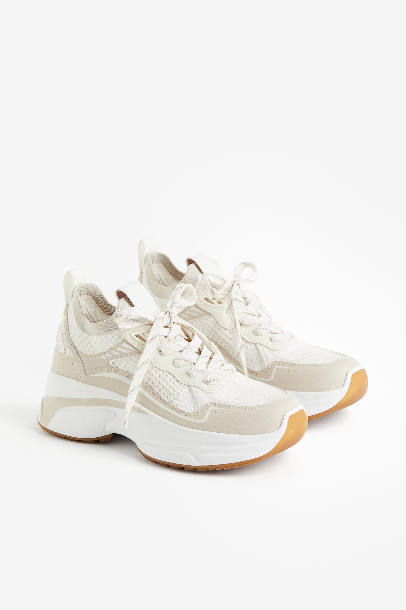 Fully Fashioned Sneakers - White/Beige/Light greige - 5