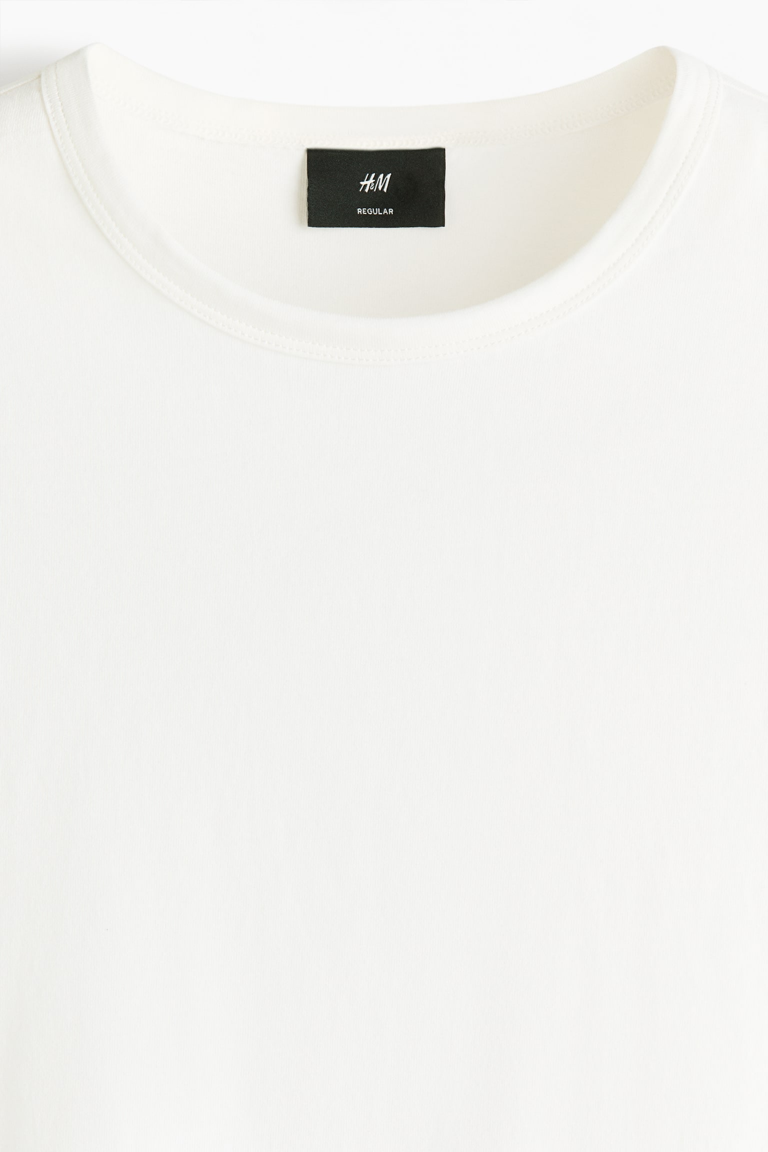 Мужская футболка H&M Regular-Fit Cotton, цвет: Слоновая кость — фото 6