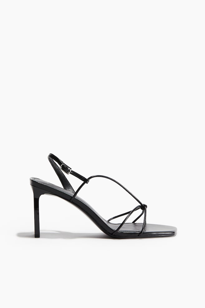 Sandalias de tacón con tiras - Negro - 1