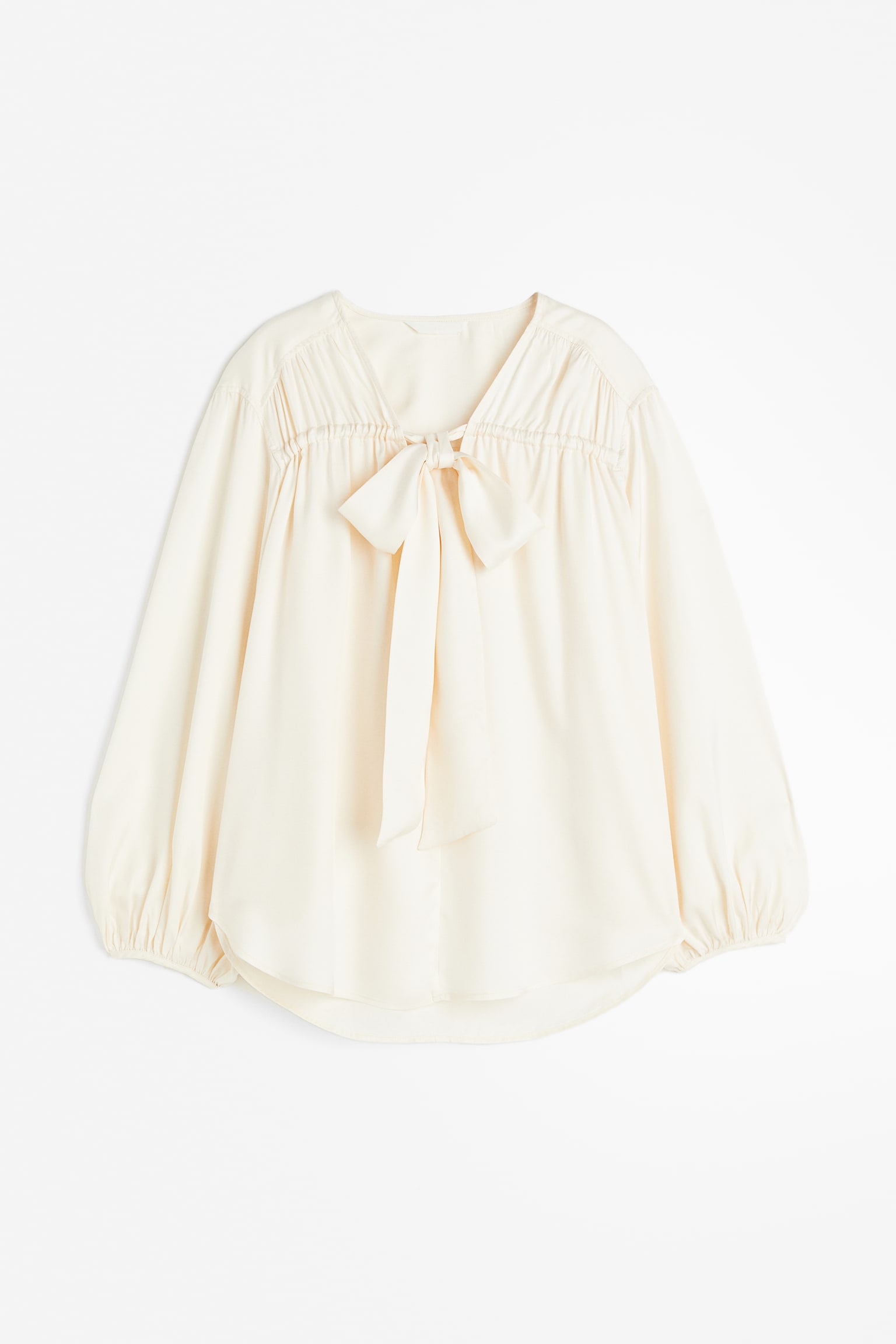 Drawstring-detail blouse - Cream - 1