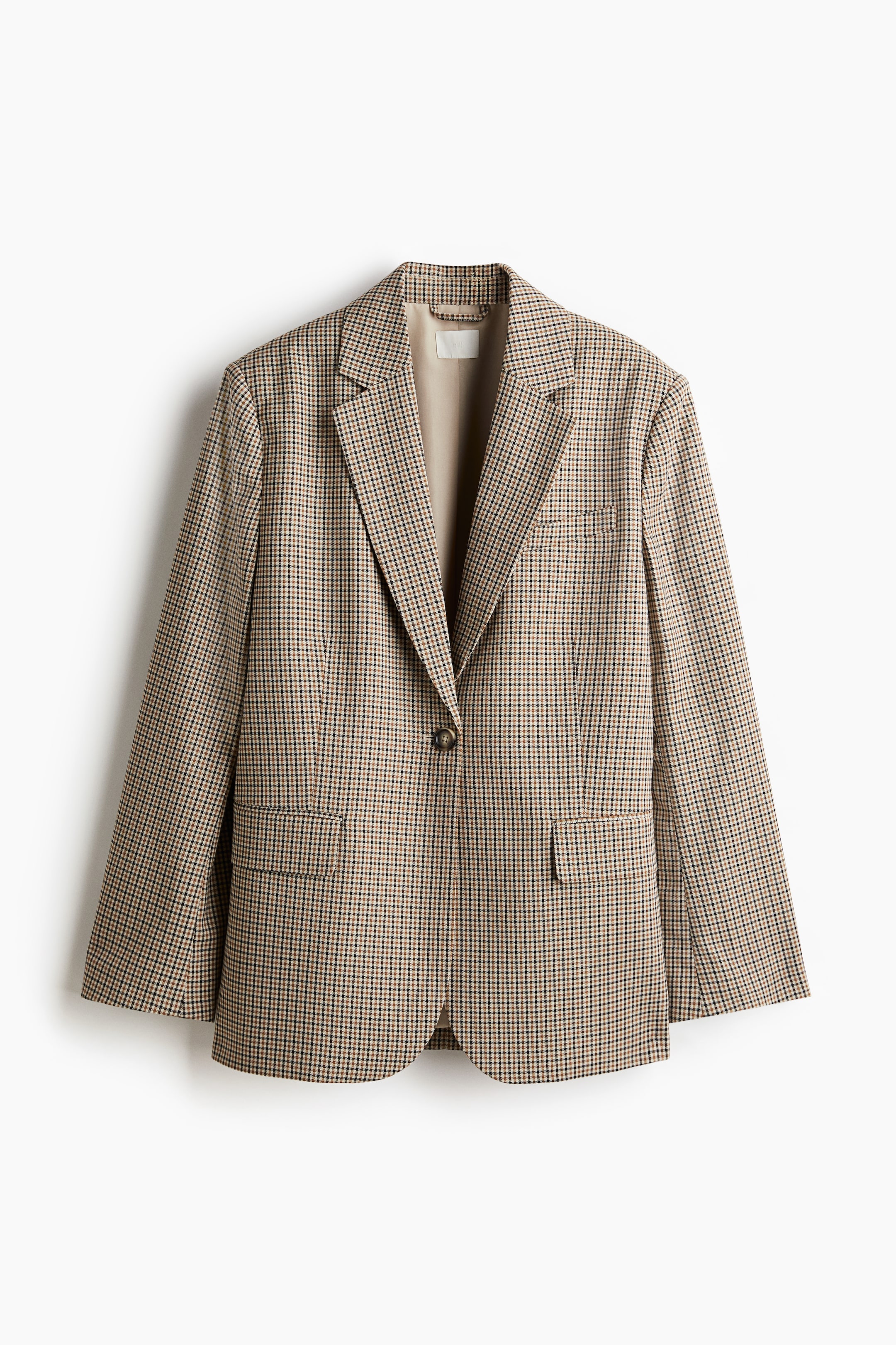 Blazer - Loose Fit - Beige/geruit - DAMES | H&M NL