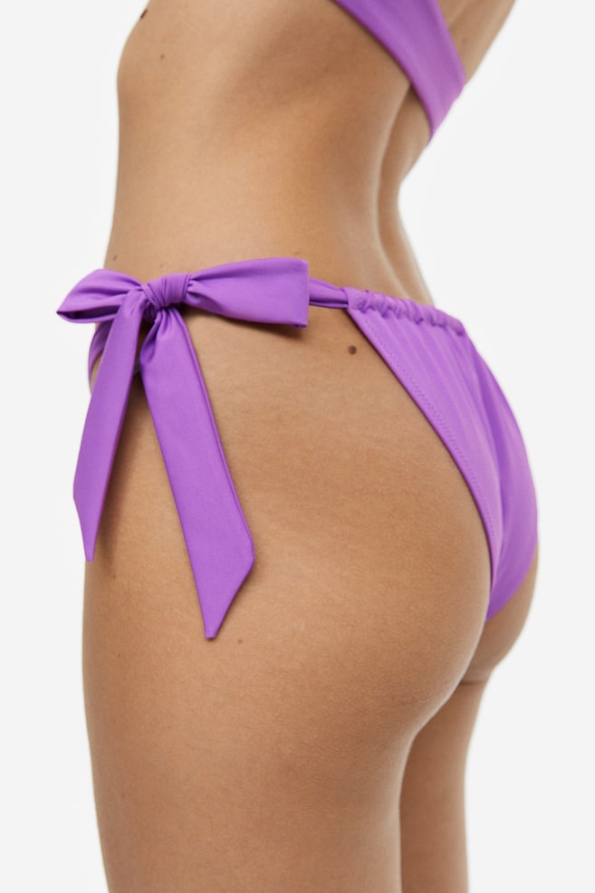 Tie tanga bikini bottoms - Purple/Black - 5