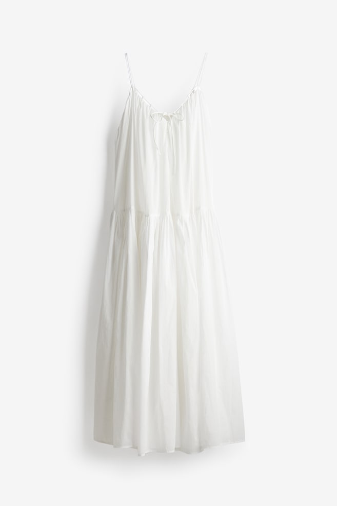 Robe trapèze maxi - Blanc/Vert/motif - 1