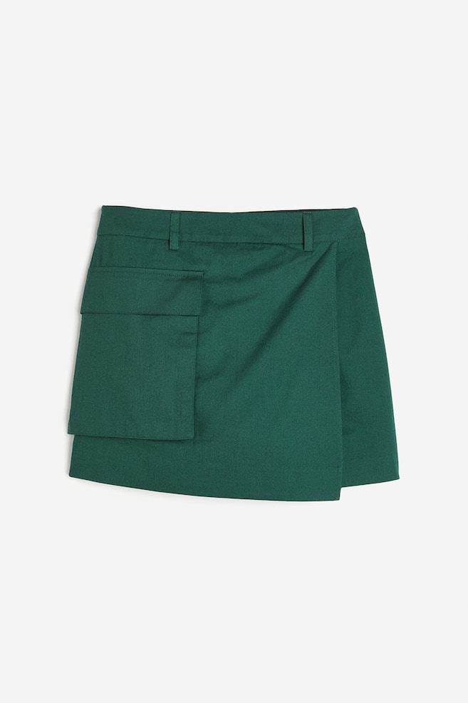 Gonna-pantalone in twill - Verde scuro/Giallo polvere - 2