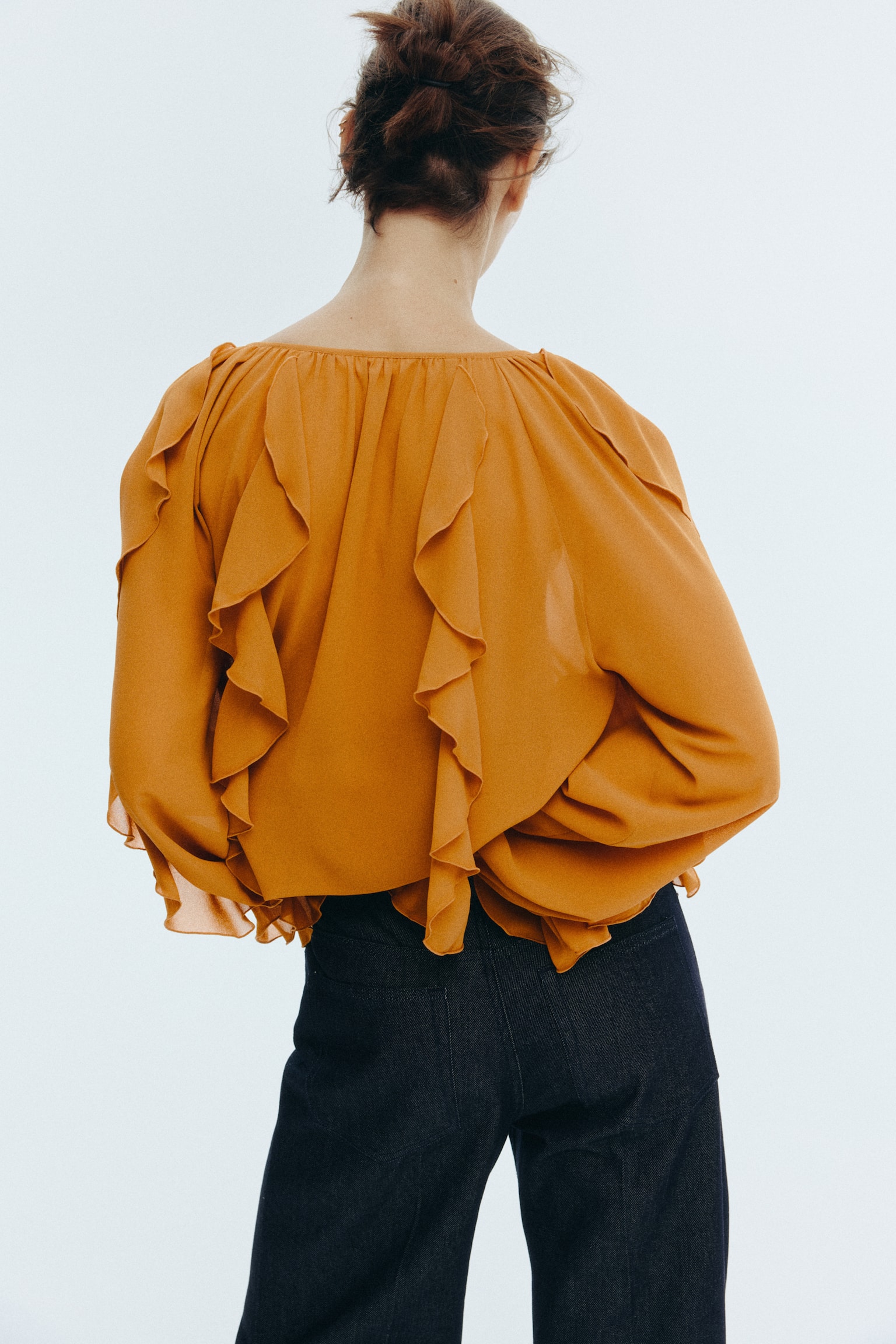 荷葉邊女衫 - 深黃色 - 6