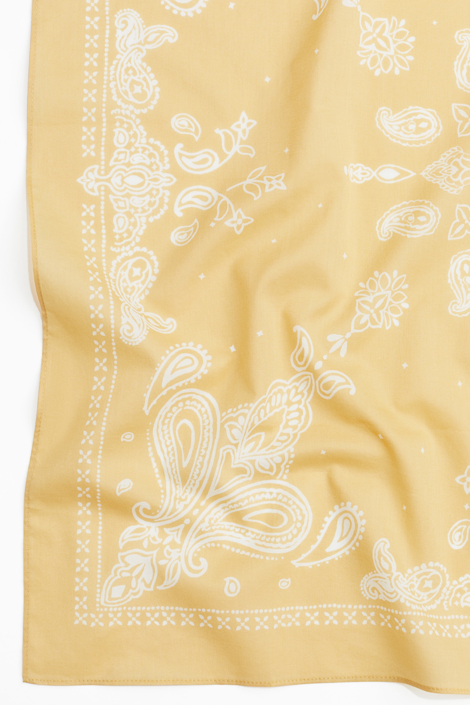 Patterned cotton scarf - Amarillo/Diseño paisley/Gris pardo/Estampado paisley - 2
