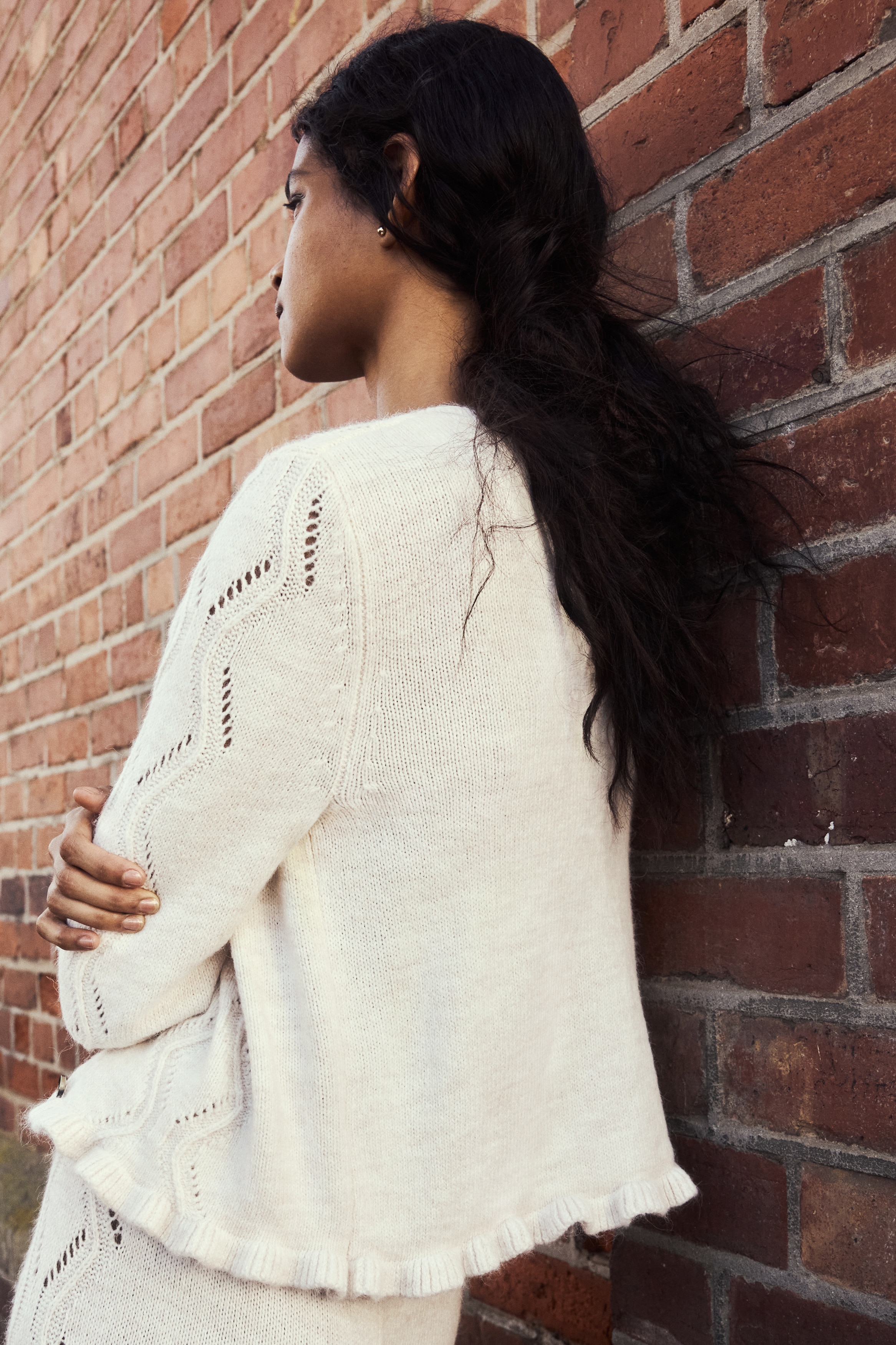 Pointelle-knit cardigan