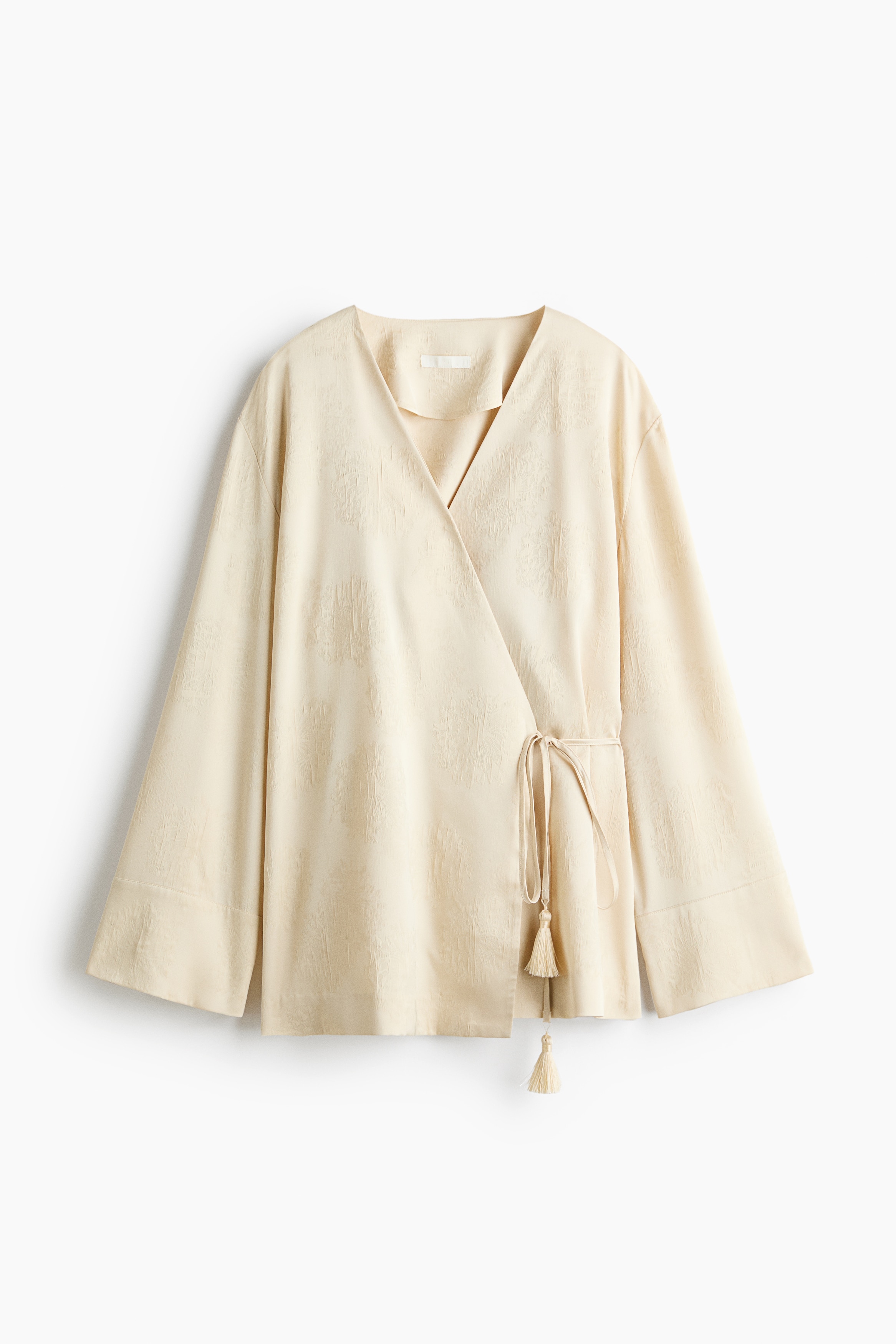 Jacquard-weave wrapover blazer