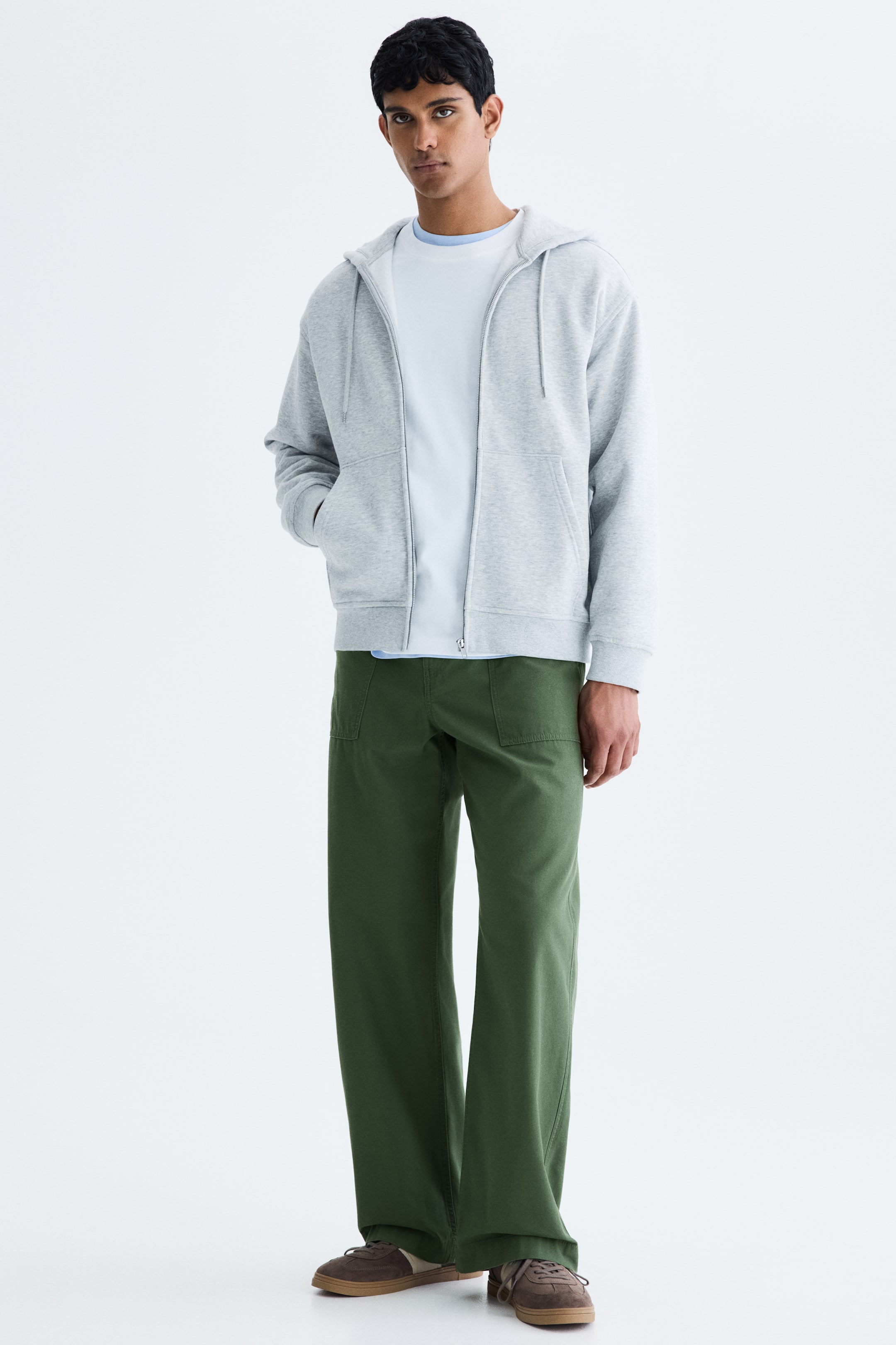 View larger image: Relaxed Fit Twill trousers - Green - Men | H&M GB 1