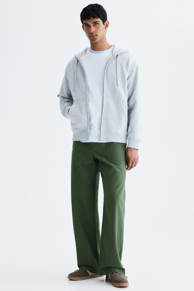 Relaxed-Fit Twill Pants - Green/Black/White - 1