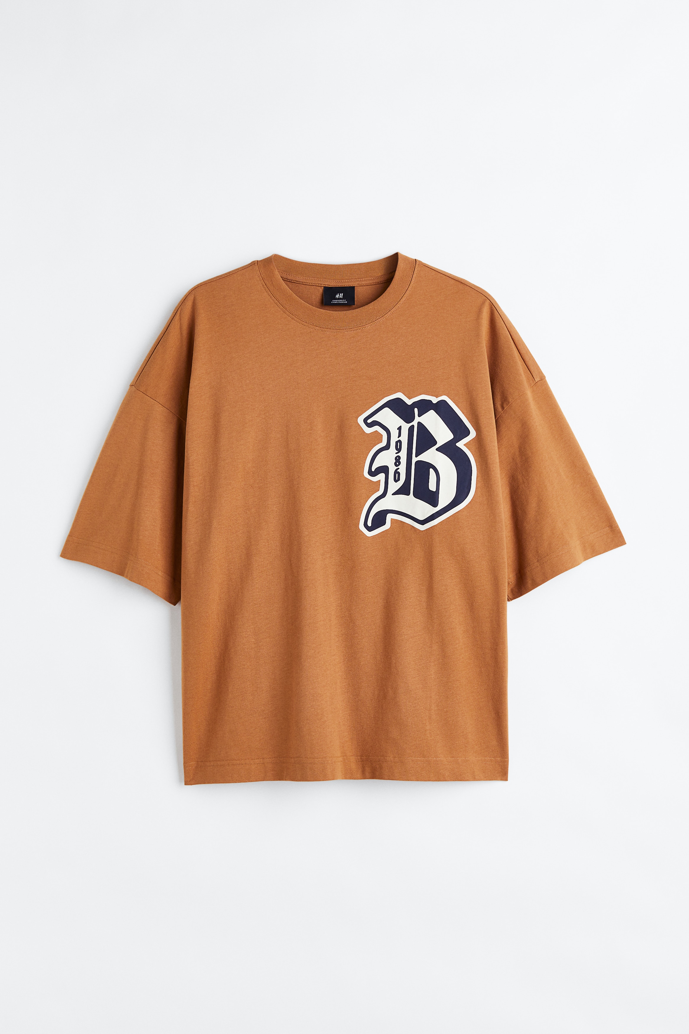 Oversized Fit Printed T-shirt - Dark red/Original - Men | H&M