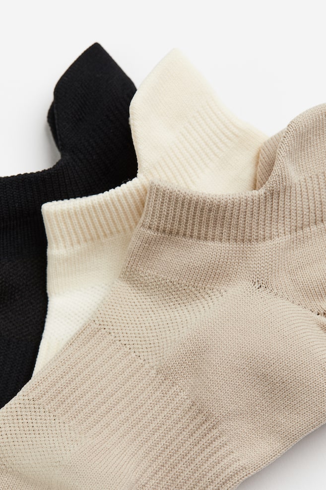 3-pack DryMove™ sports socks - Light beige/Natural white/White/Black/Pink/Light pink/White - 2