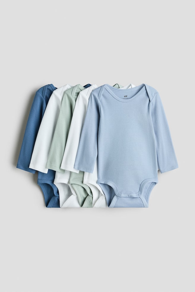Pack de 5 bodies - Azul/Verde/Blanco/Gris/Negro/Blanco/Blanco/Beige/Rosa claro/Blanco/Lila/Rojo oscuro/Azul/Verde empolvado/Blanco - 1