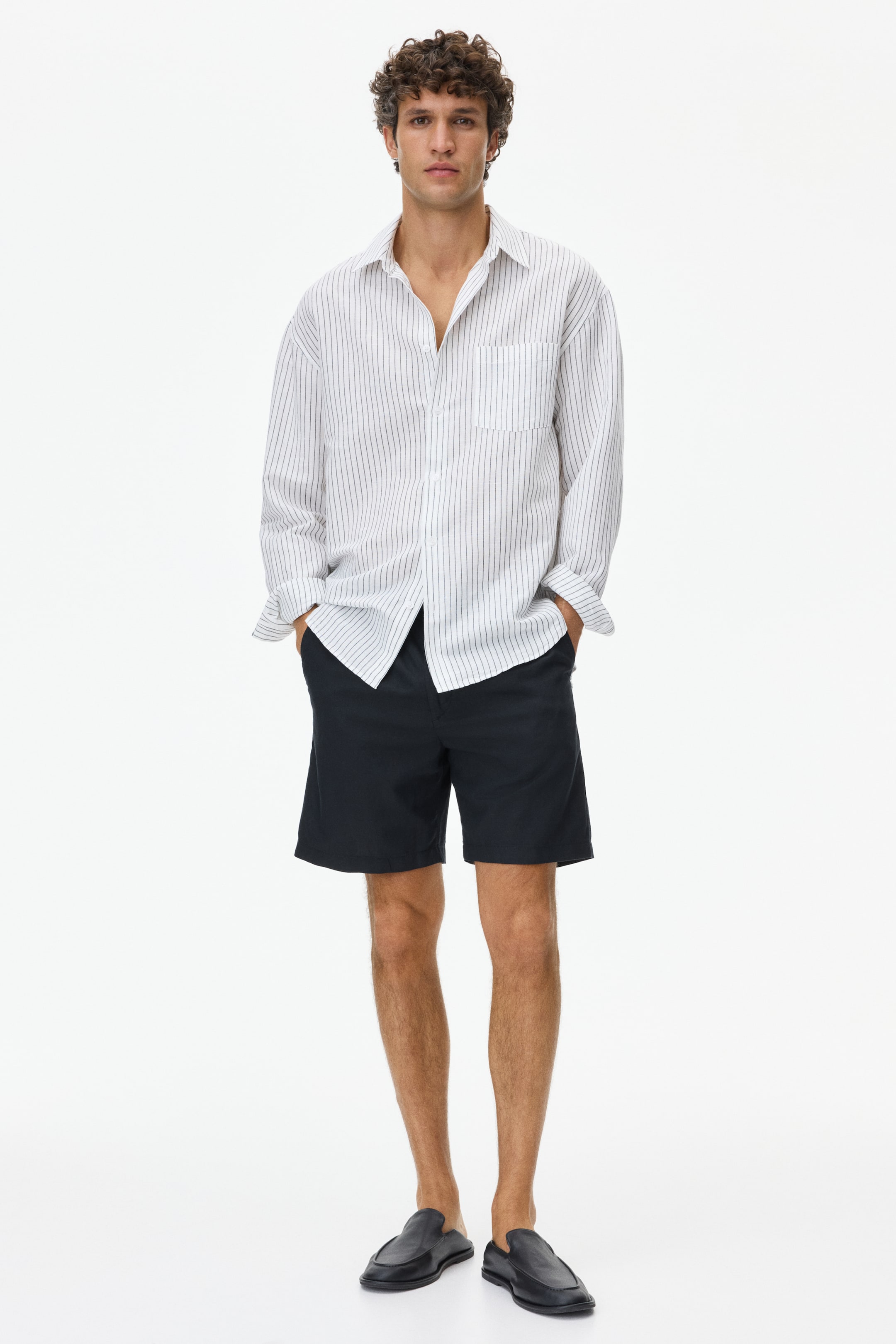 Regular-Fit Linen-Blend Shorts