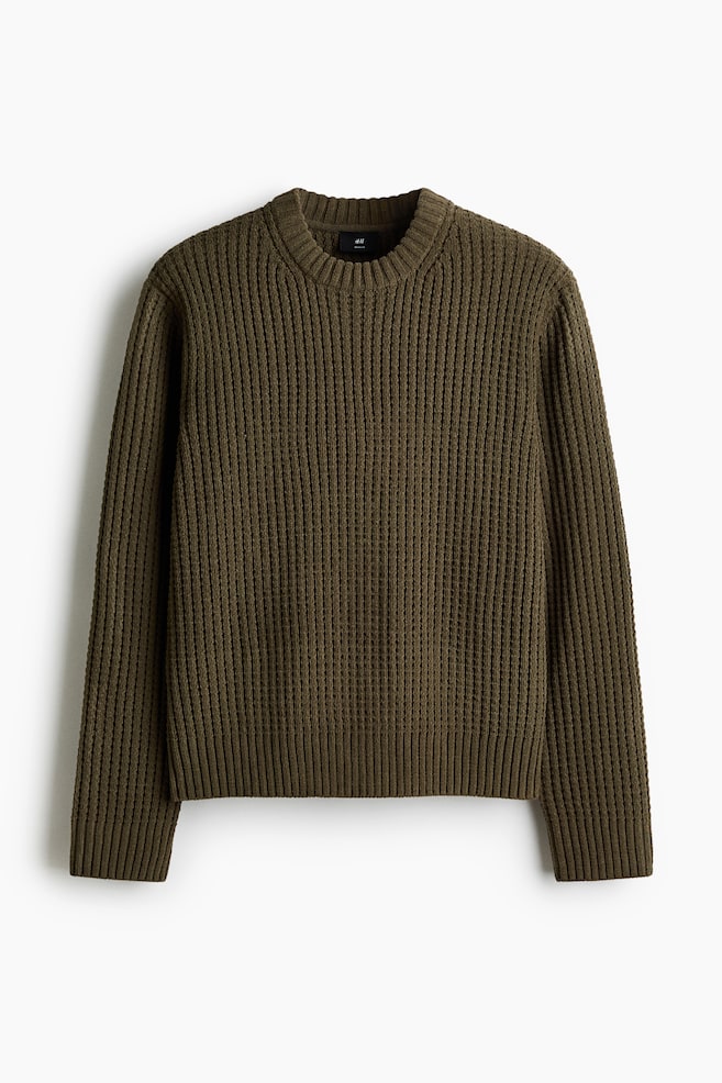 Regular-Fit Sweater - Khaki green/Cream/Dark blue - 1