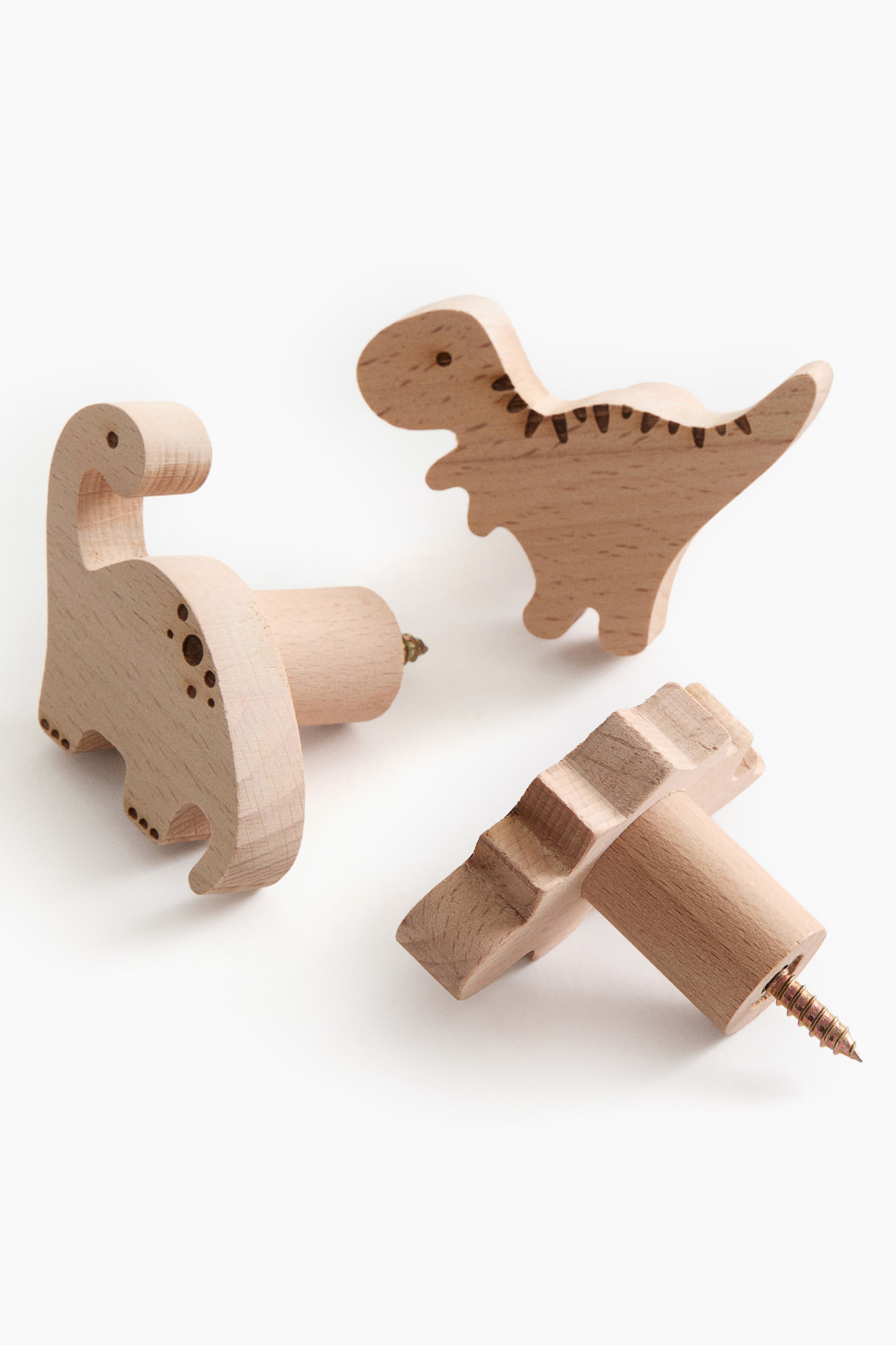 Voir une image plus grande: 3-pack wooden dinosaur hooks - Beige/dinosaures | H&M CA 3