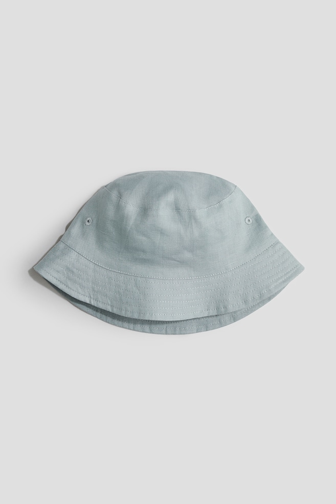 Cappello da pescatore in lino - Turchese polvere chiaro/Beige chiaro - 1
