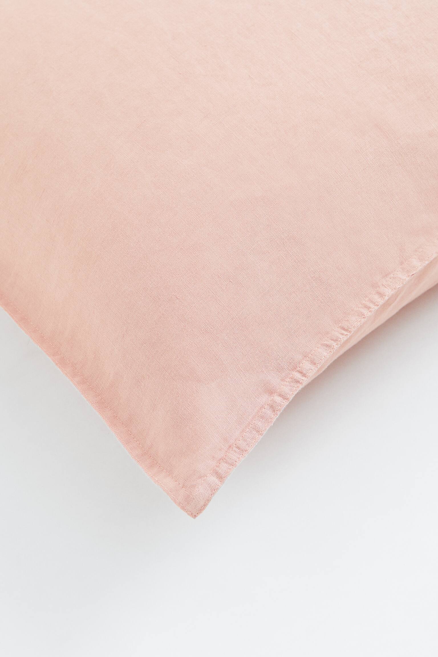 Washed linen pillowcase - Pink/Sage green/White/Light grey/Beige/Mocha beige/Blue/Dark khaki green - 2