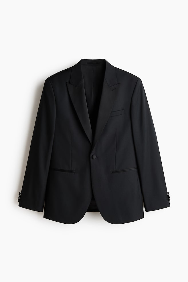 Chaqueta de esmoquin en mezcla de lana Regular Fit - Negro - 1