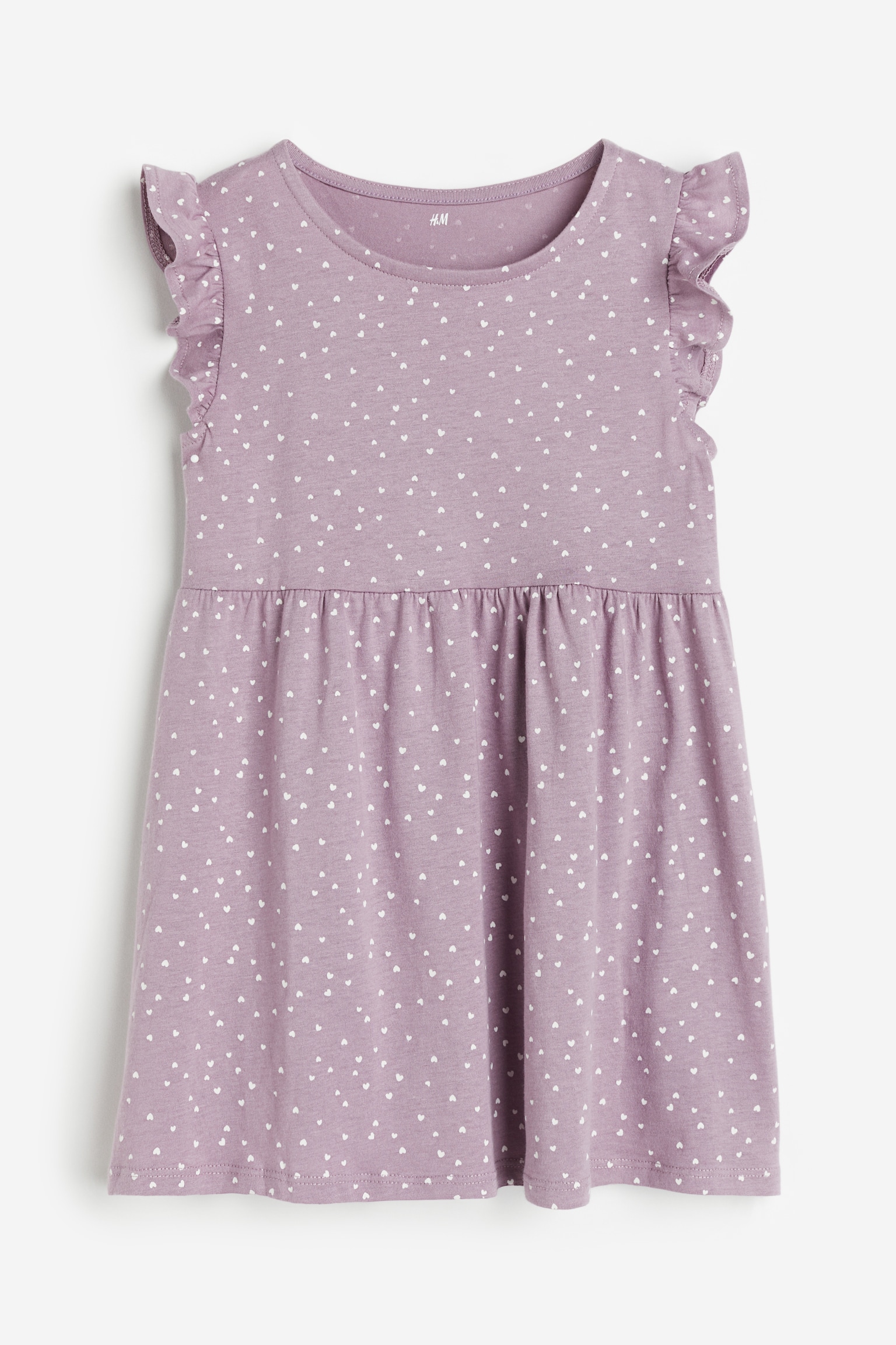 Patterned dress - Dusty purple/Hearts/Dusty pink/White striped/Light purple/Spotted/Natural white/Spotted - 1