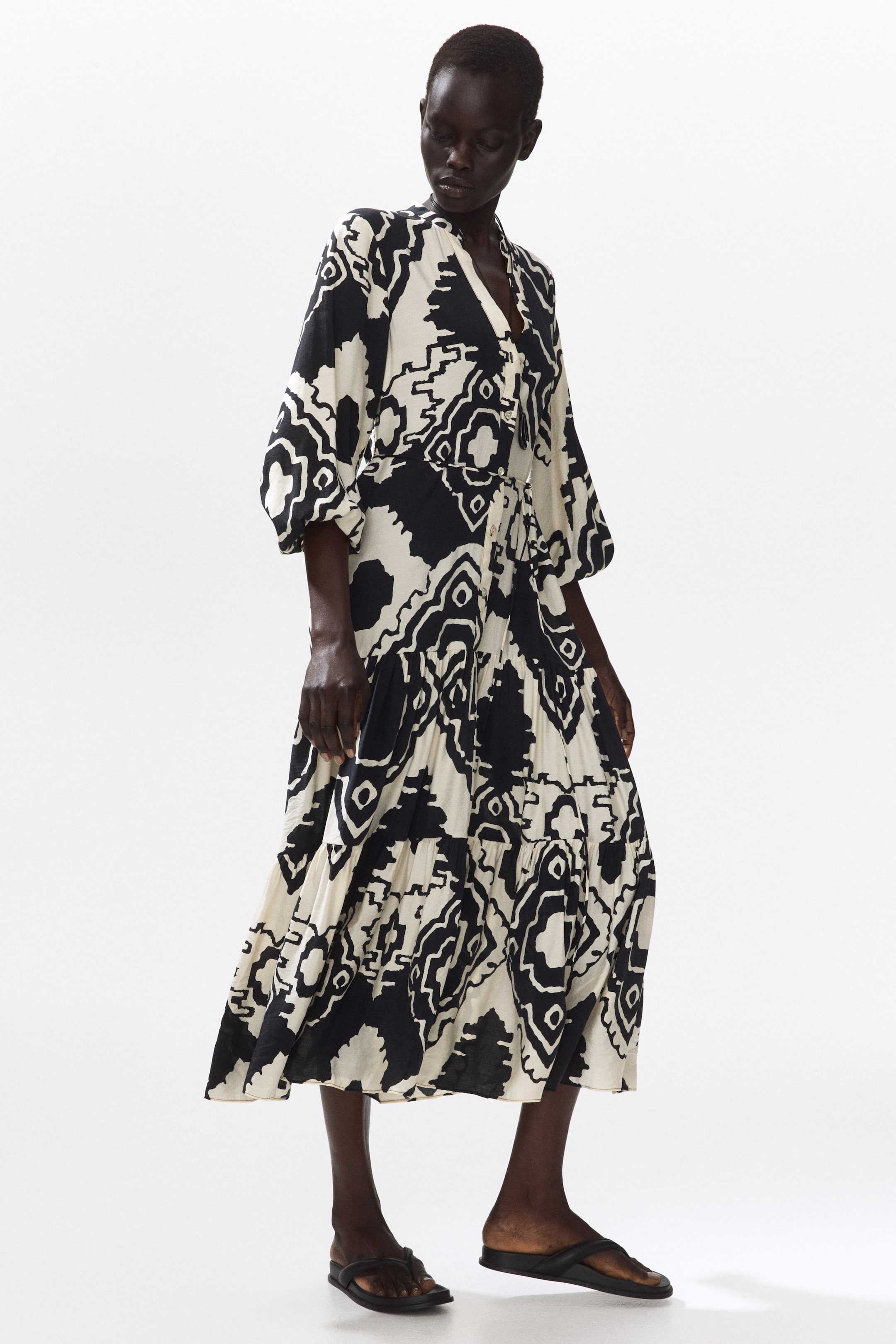 Printed Tiered Dress