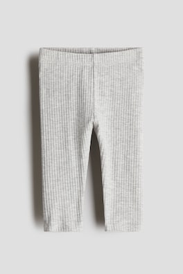Ribbade leggings i bomull