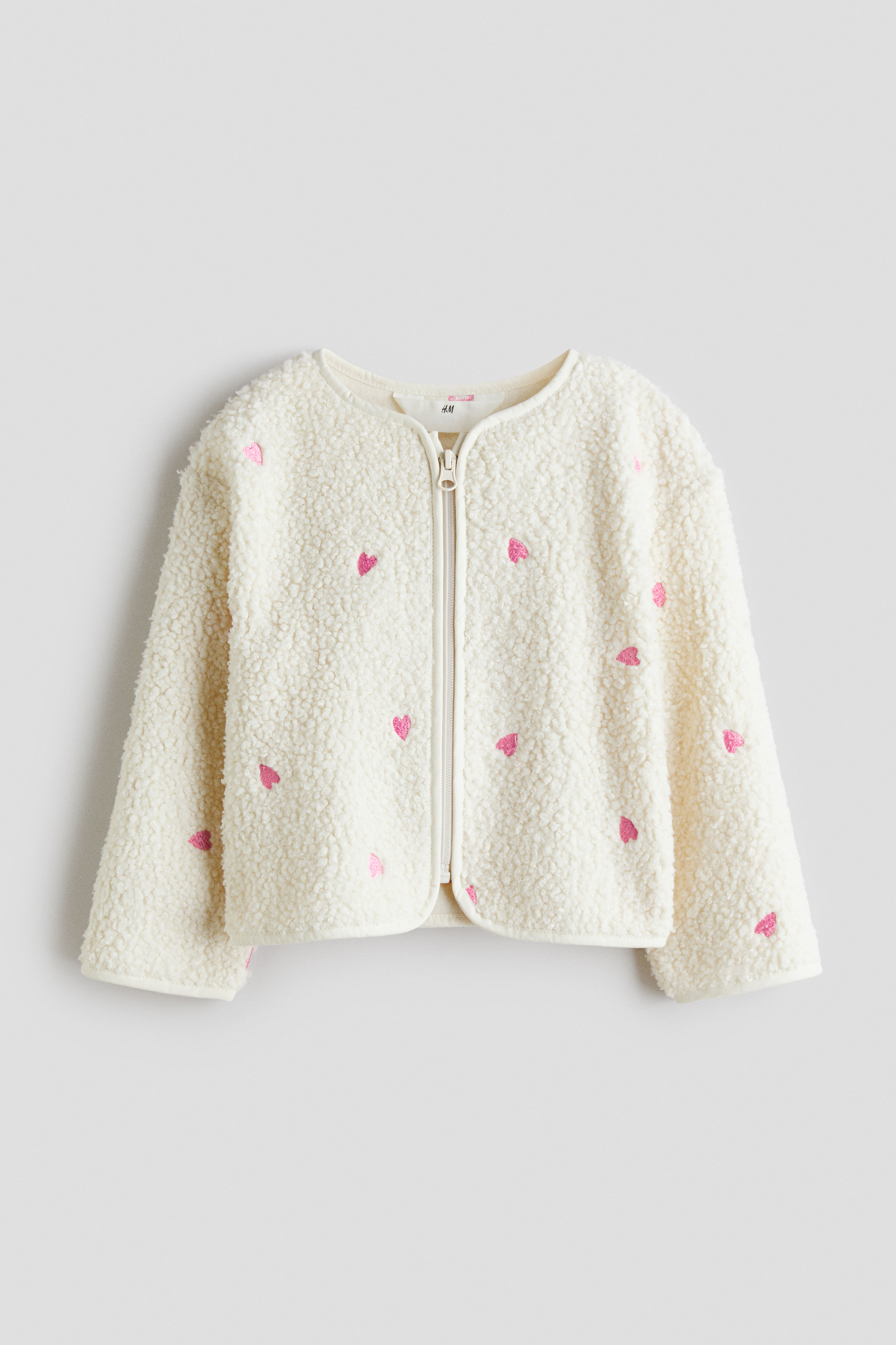 Teddy Fleece Jacket with Embroidered Details