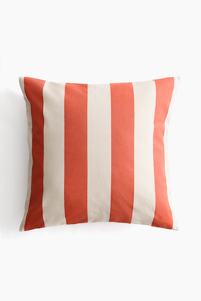 Cotton Canvas Cushion Cover - Red/striped/Bright blue/striped/Dark green/striped/Dark gray/striped - 1