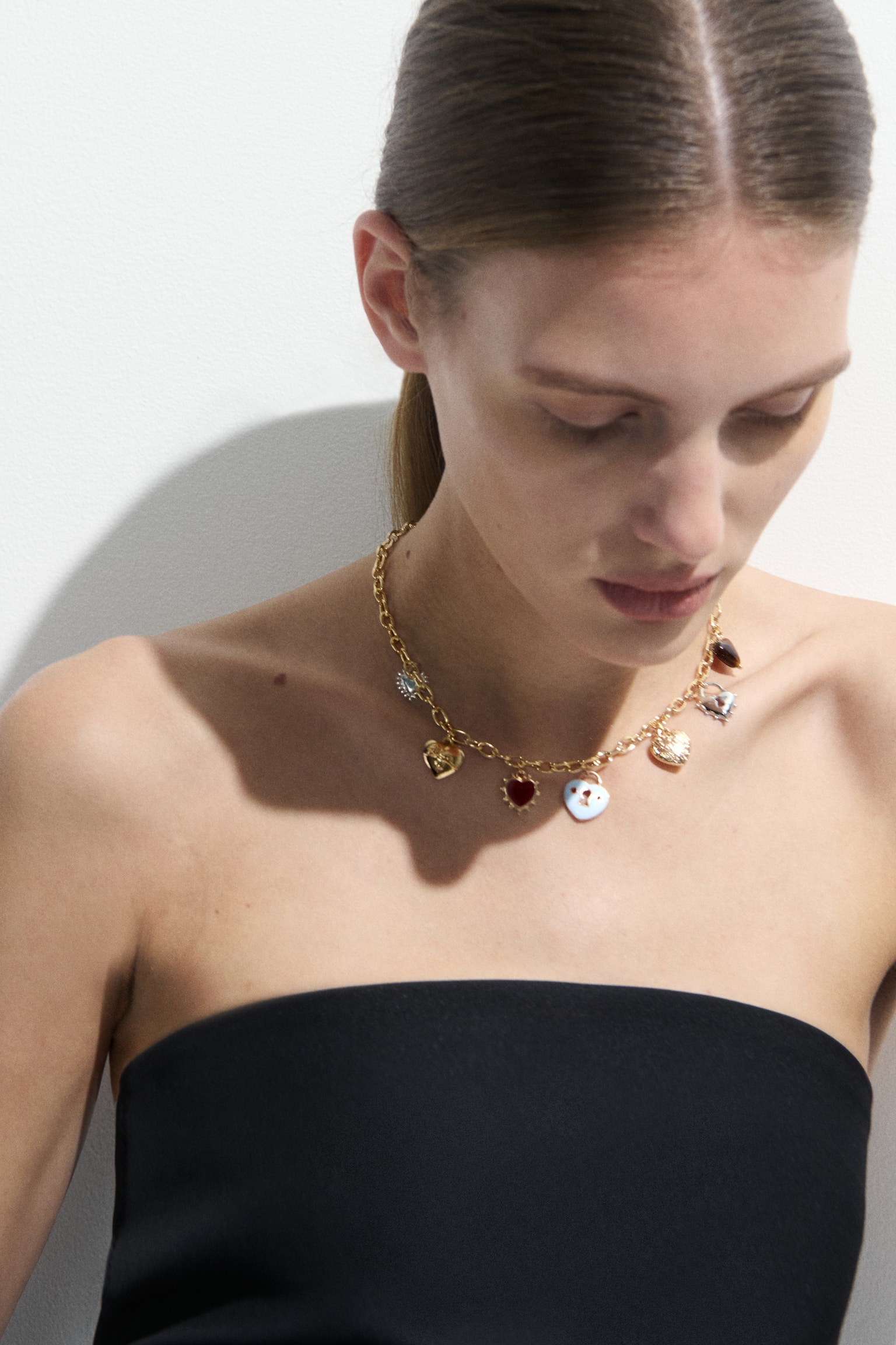 Charm necklace - Gold-coloured - 4