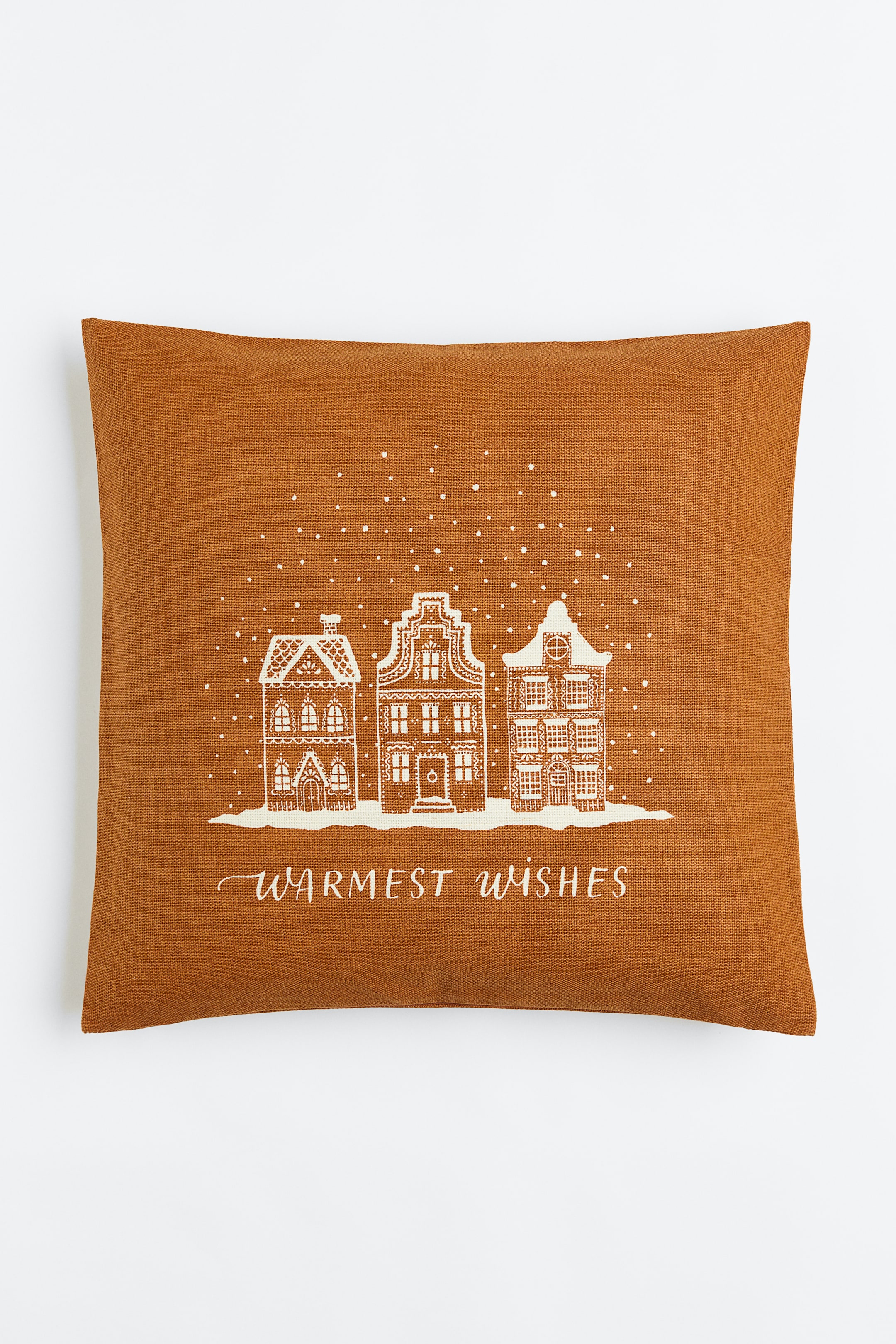 View larger image: Print-motif Cushion Cover - Tawny brown/Warmest Wishes - Home All | H&M US 1