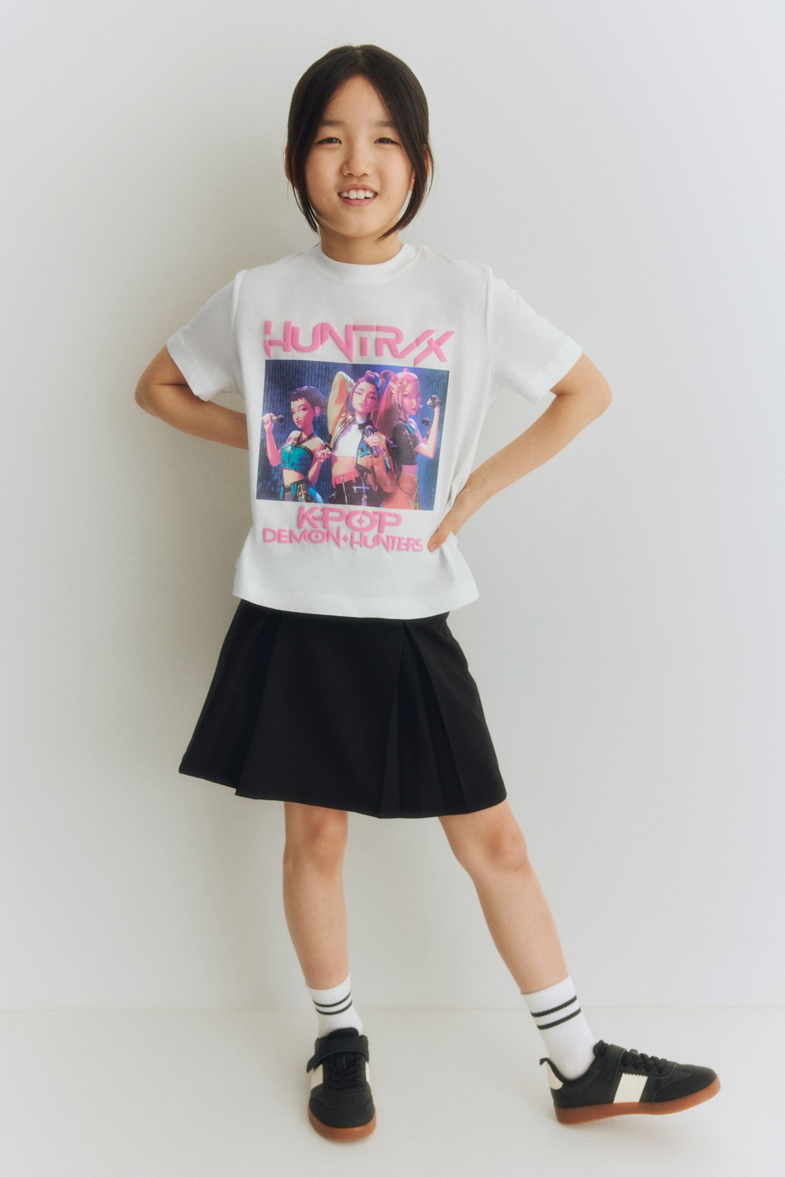 Print-motif cotton T-shirt - White/KPop Demon Hunters/Pink/Hello Kitty/Pink/Lilo & Stitch/Cream/Hello Kitty/Light pink/Lilo & Stitch/Light blue/Alice in Wonderland/Light turquoise/Aristocats/Light pink/Lilo & Stitch/Black/Lilo & Stitch - 1
