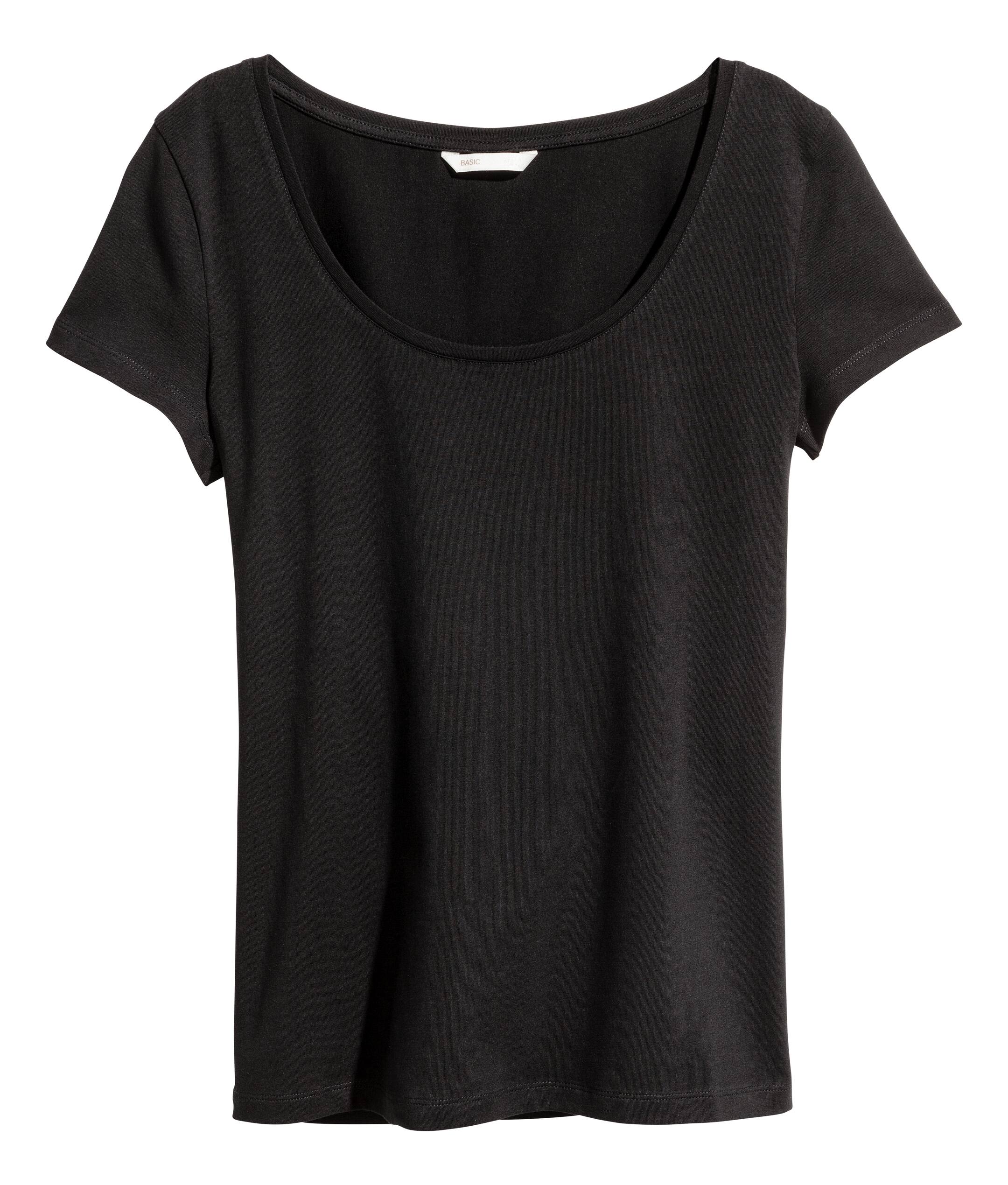 Jersey top - Short sleeve - Black - Ladies | H&M GB